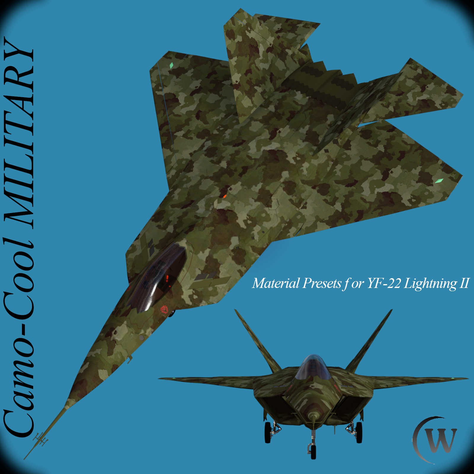 Camo-Cool MILITARY for YF-22 Lightning II Fighter Jet in Daz Studio by N/A