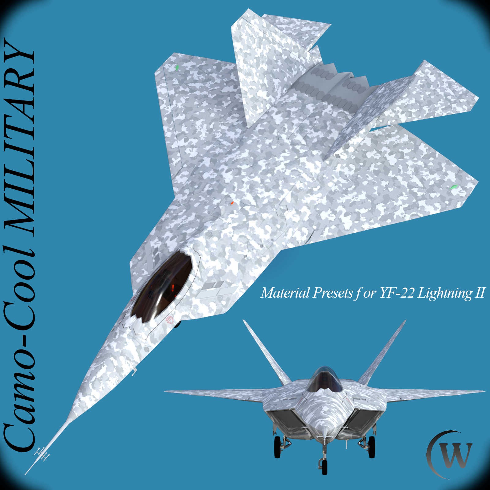 Camo-Cool MILITARY for YF-22 Lightning II Fighter Jet in Daz Studio by N/A