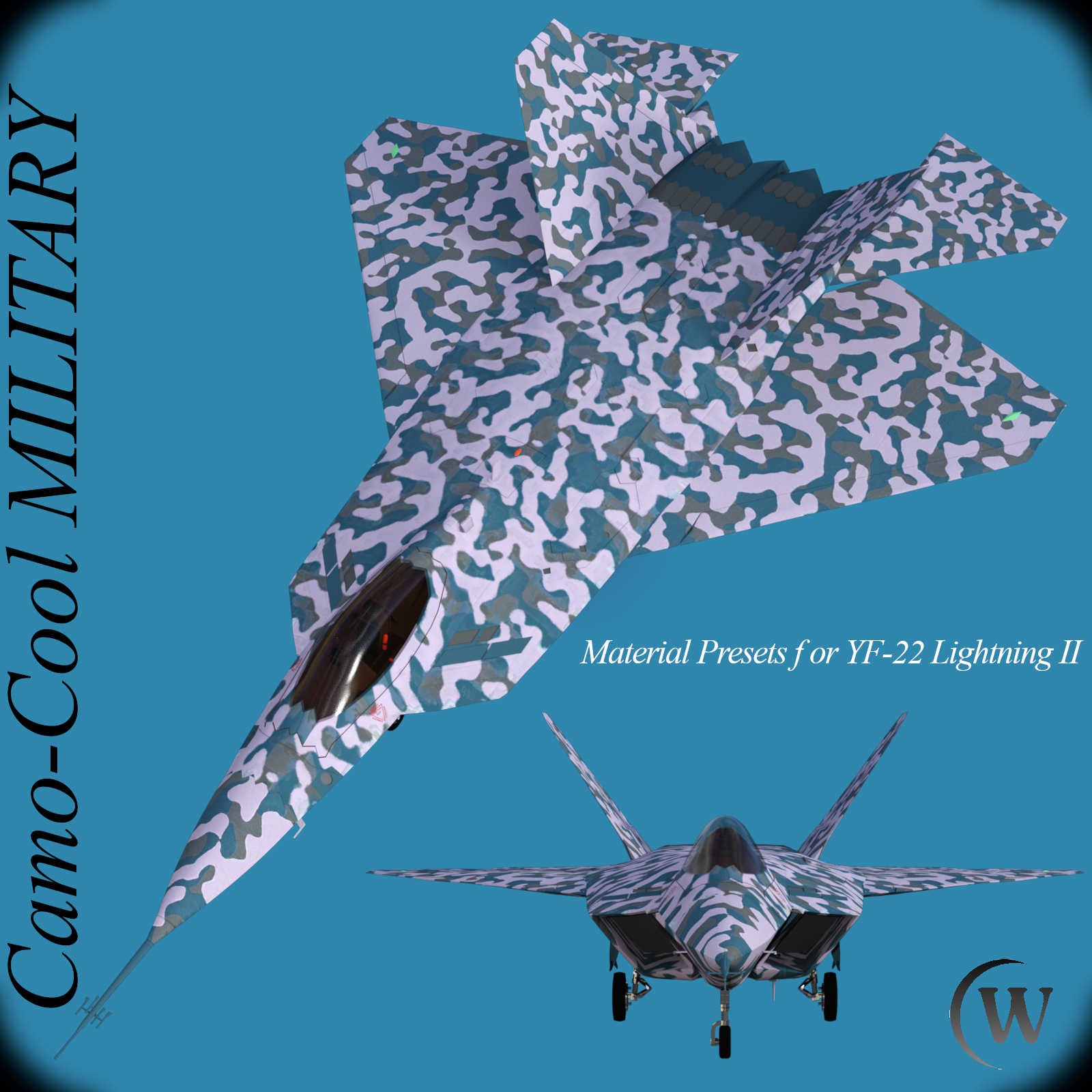 Camo-Cool MILITARY for YF-22 Lightning II Fighter Jet in Daz Studio by N/A