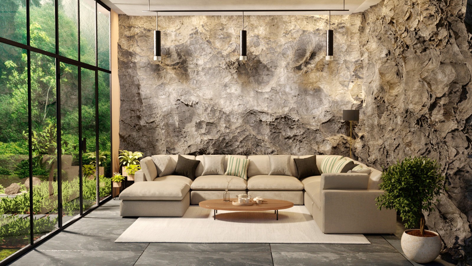 Rock Living Room Vignette for Daz Studio by N/A
