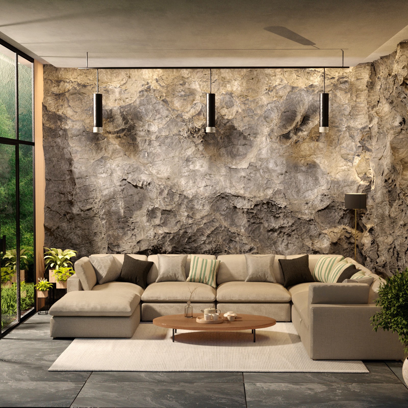 Rock Living Room Vignette for Daz Studio by N/A
