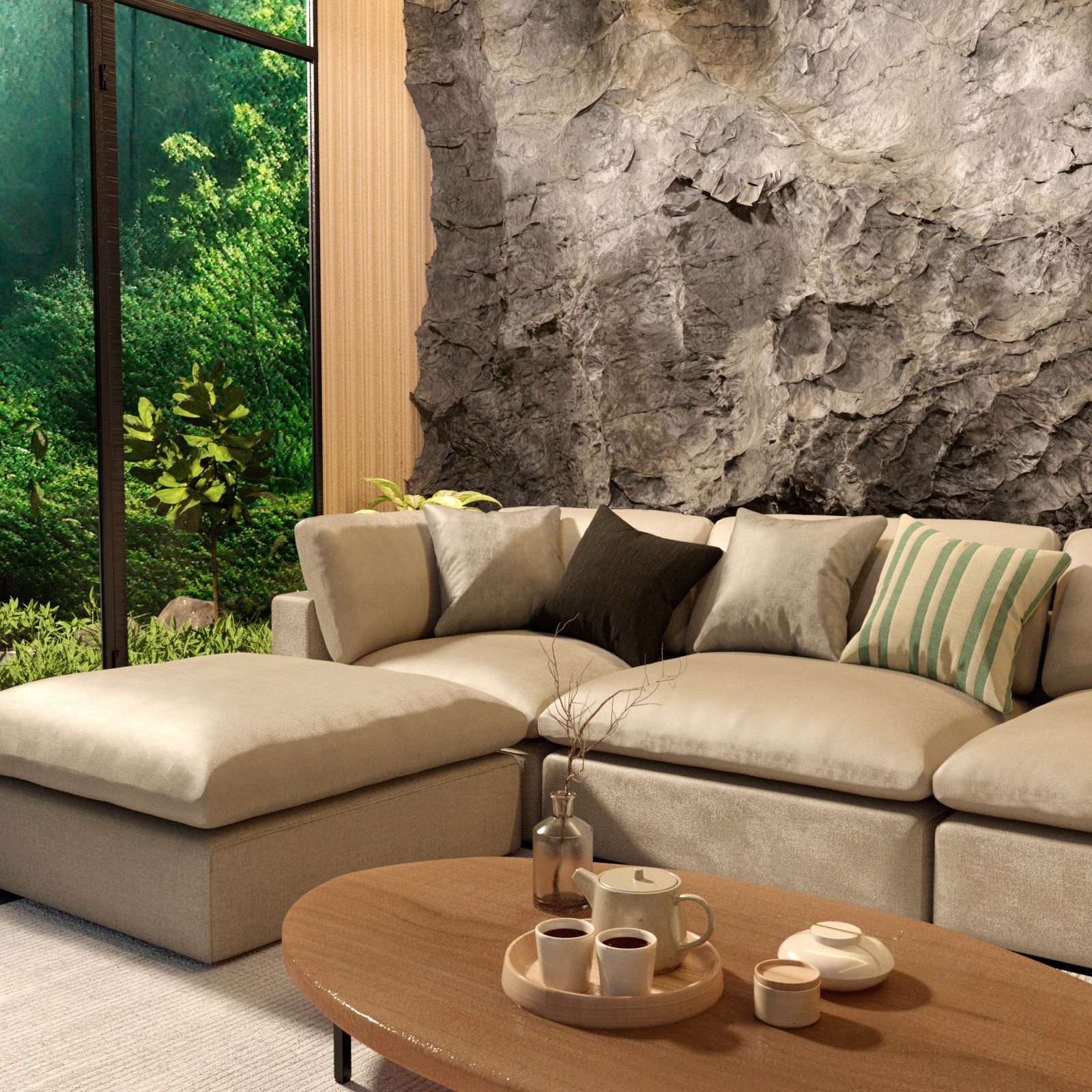 Rock Living Room Vignette for Daz Studio by N/A