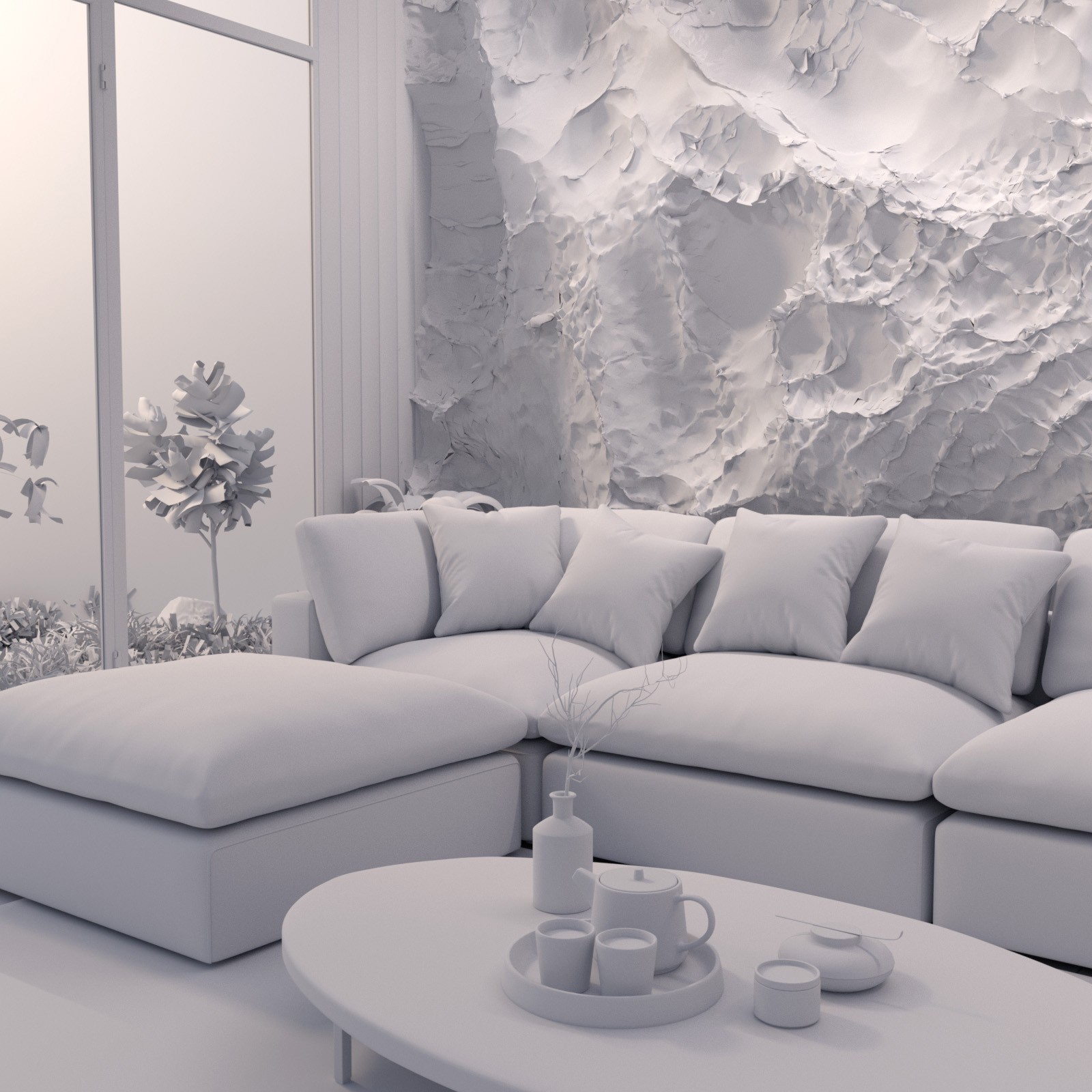 Rock Living Room Vignette for Daz Studio by N/A