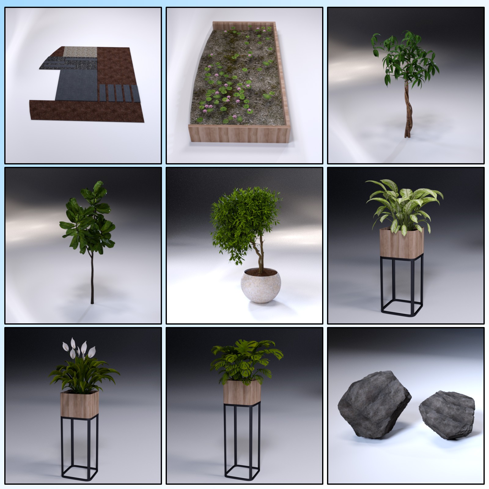 Rock Living Room Vignette for Daz Studio by N/A
