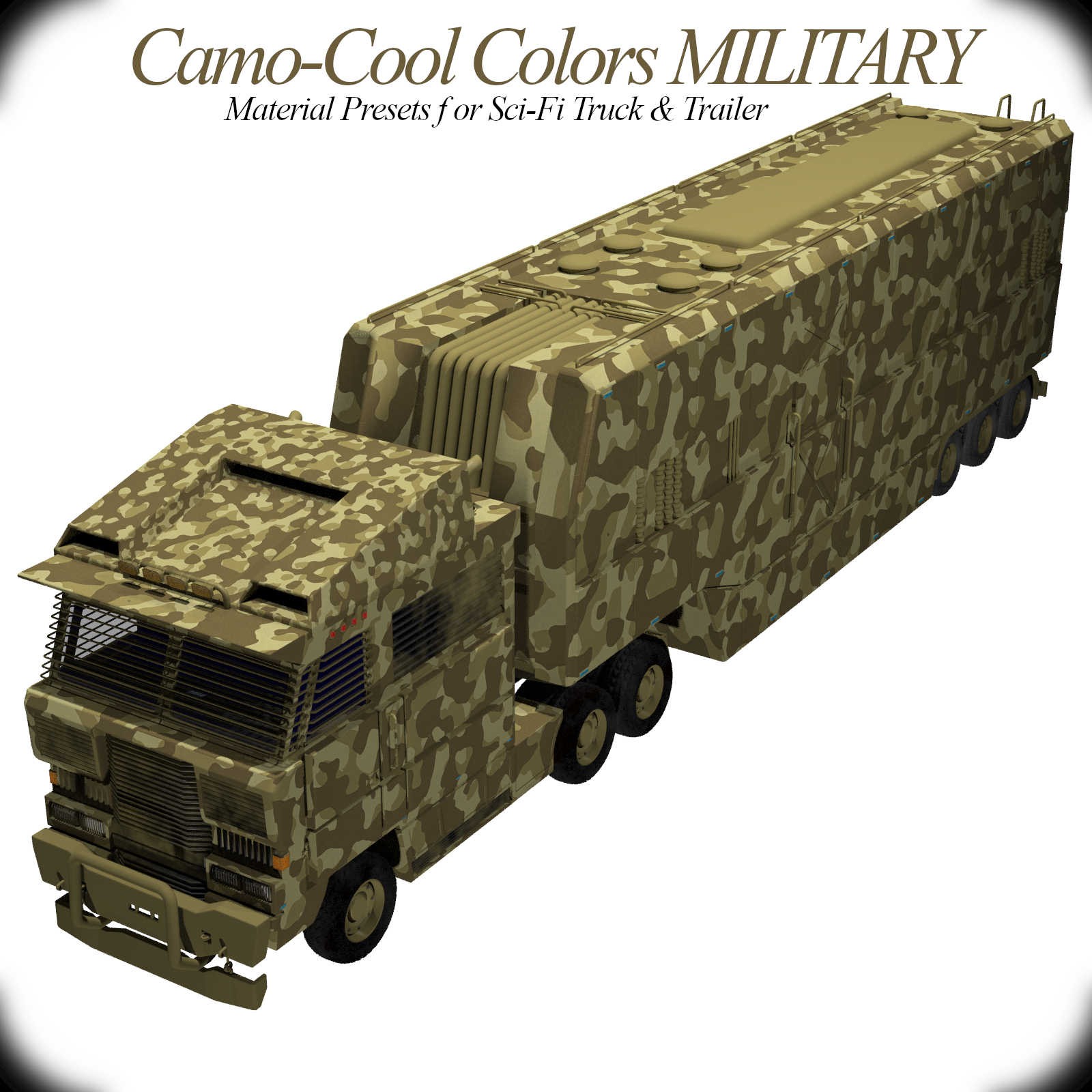Camo-Cool Military for Sci-Fi Truck and Trailer in Poser by N/A