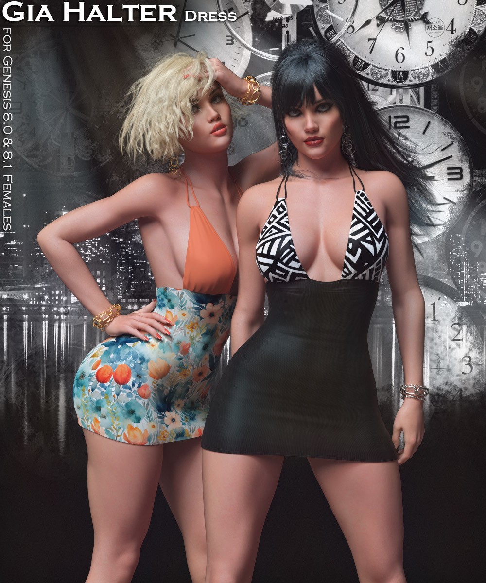 Gia Halter Dress for G8/8.1 Females by N/A