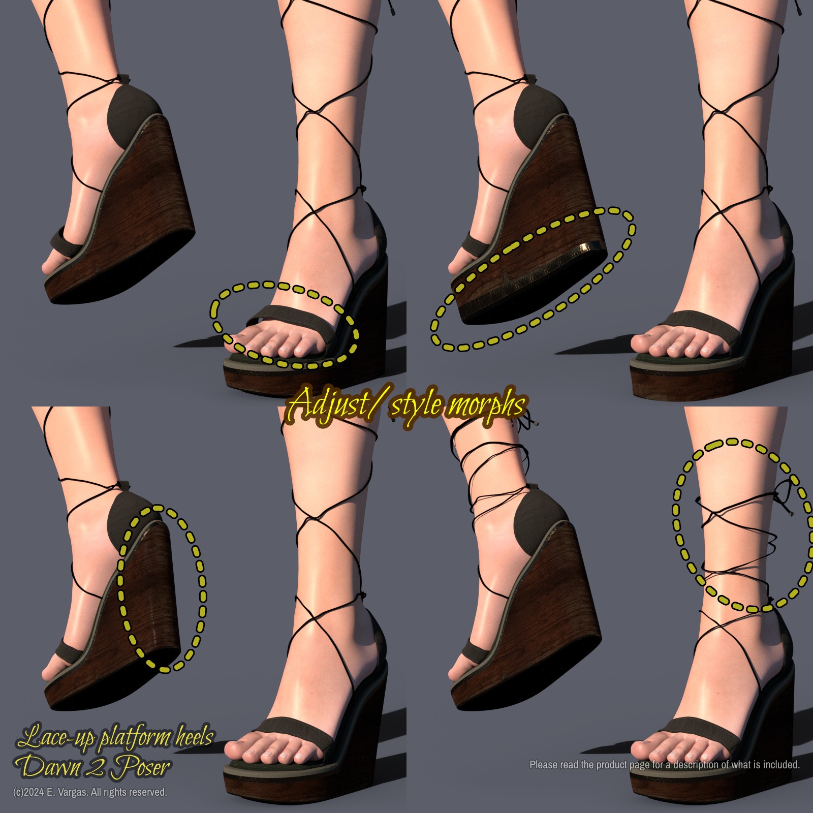 EV Lace-up platform heels - Dawn 2 Poser by N/A