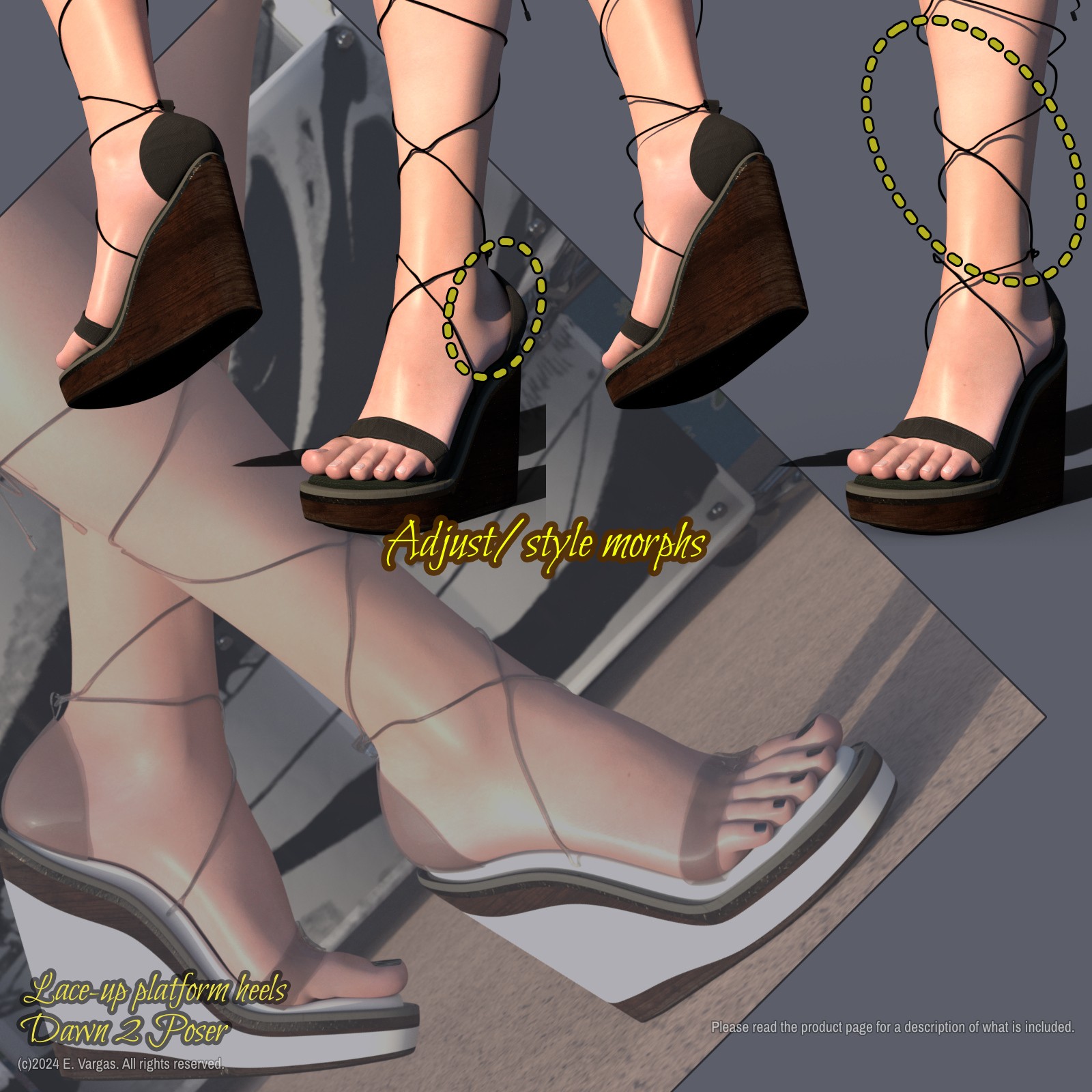 EV Lace-up platform heels - Dawn 2 Poser by N/A