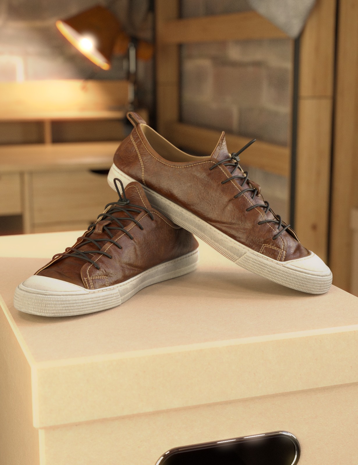 Perfectly Imperfect Leather Sneakers for G9 by N/A