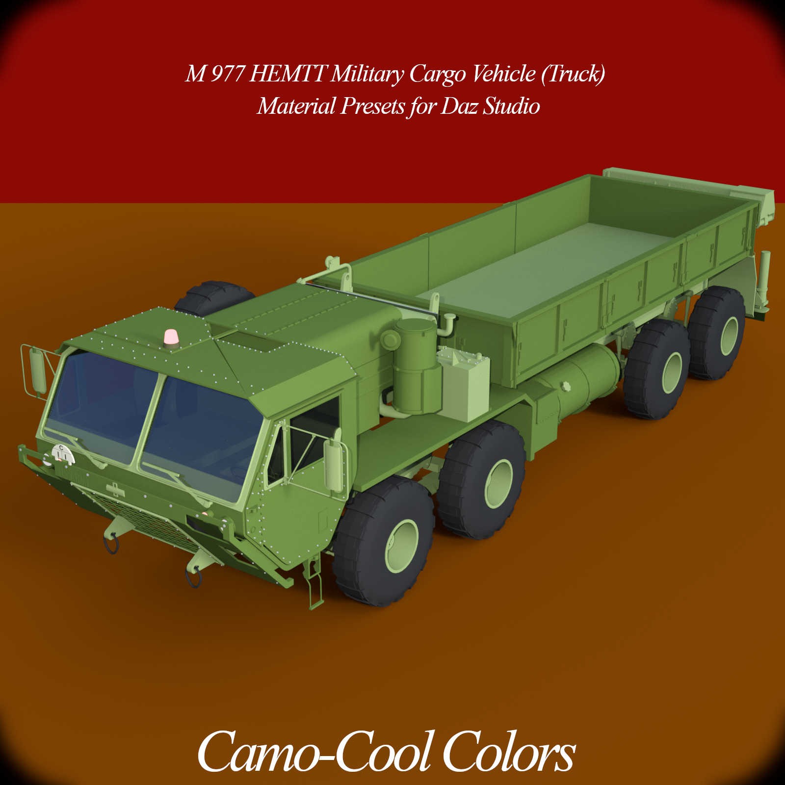 Camo-Cool Colors for M-977 HEMTT Military Cargo Vehicle (Truck) in Daz Studio by N/A