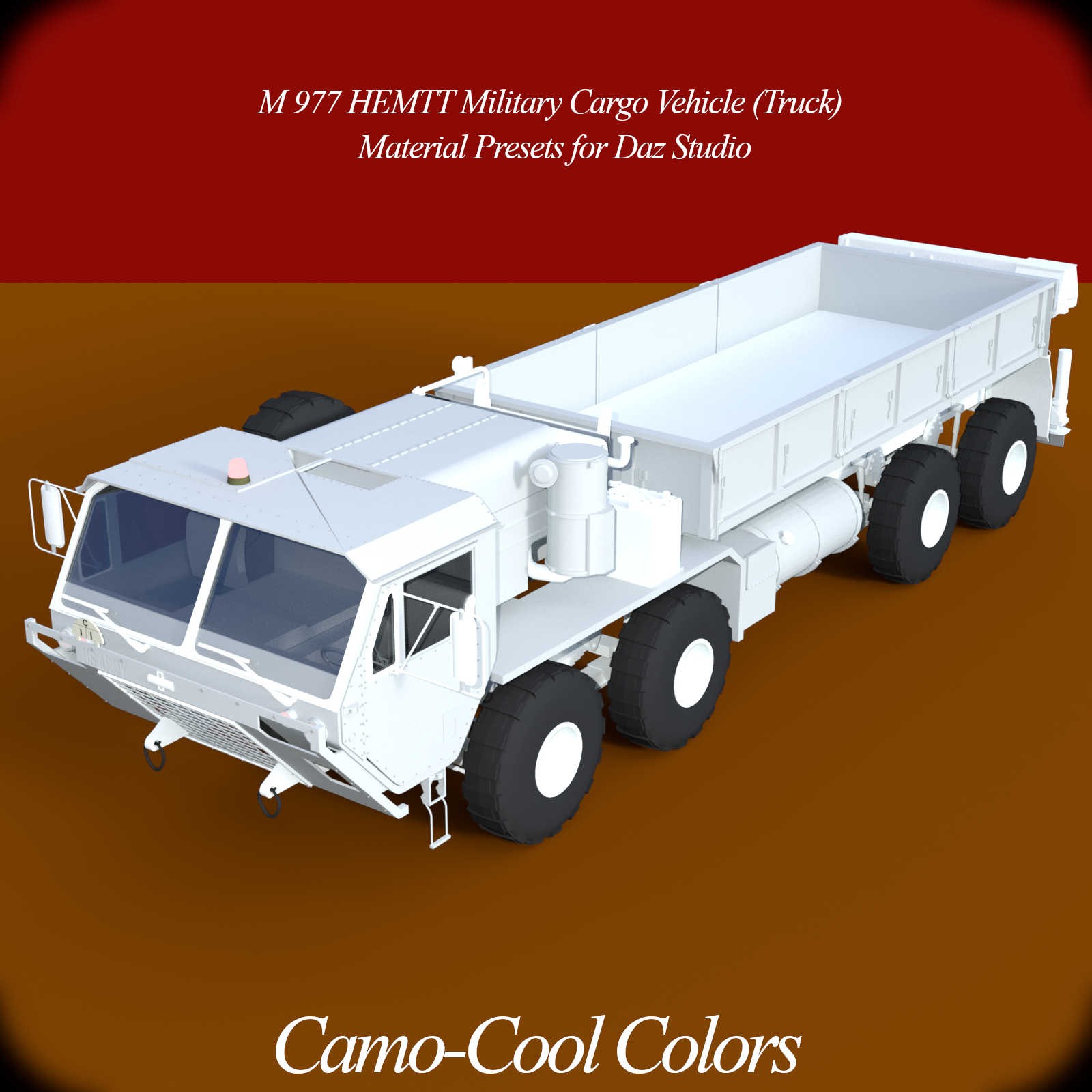 Camo-Cool Colors for M-977 HEMTT Military Cargo Vehicle (Truck) in Daz Studio by N/A