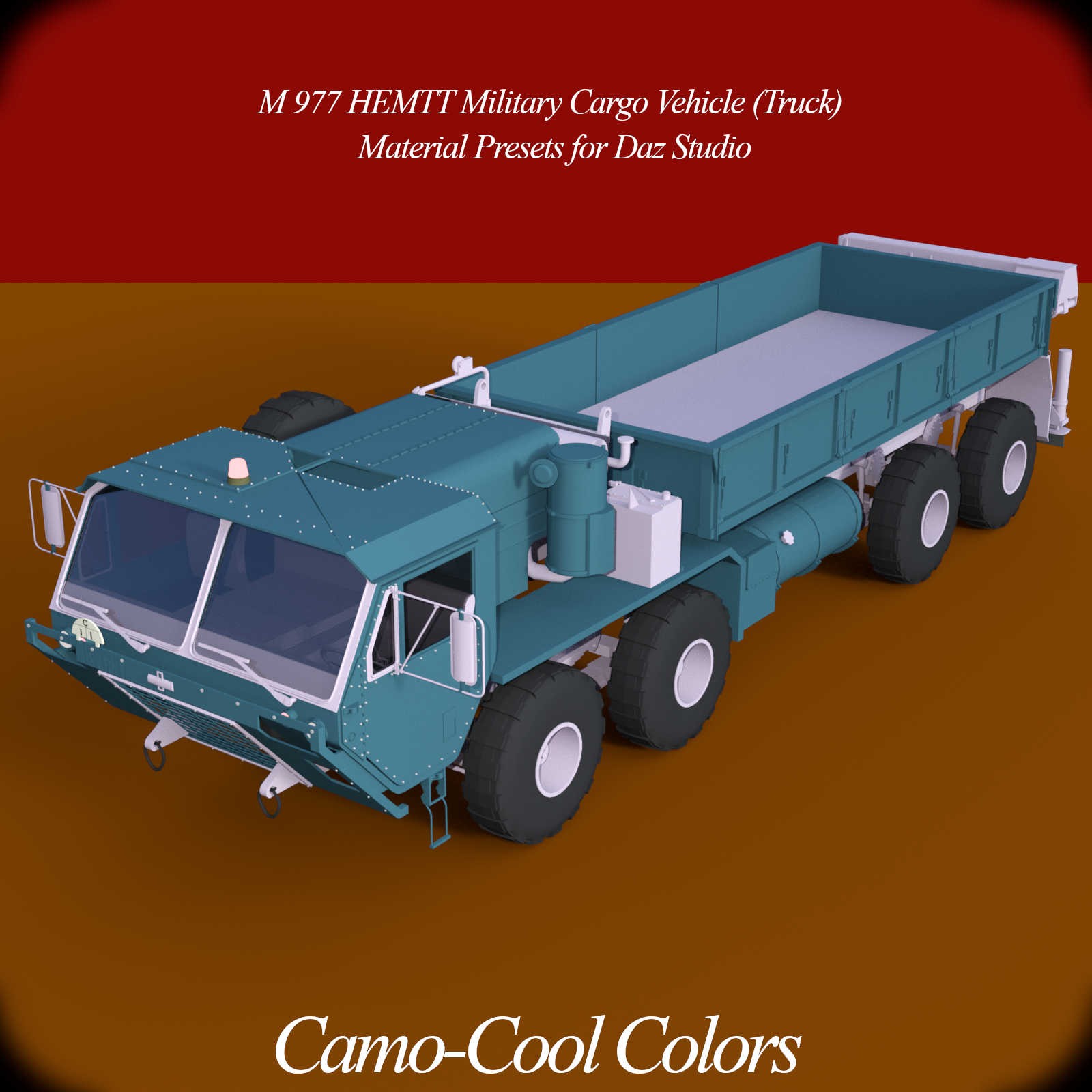 Camo-Cool Colors for M-977 HEMTT Military Cargo Vehicle (Truck) in Daz Studio by N/A
