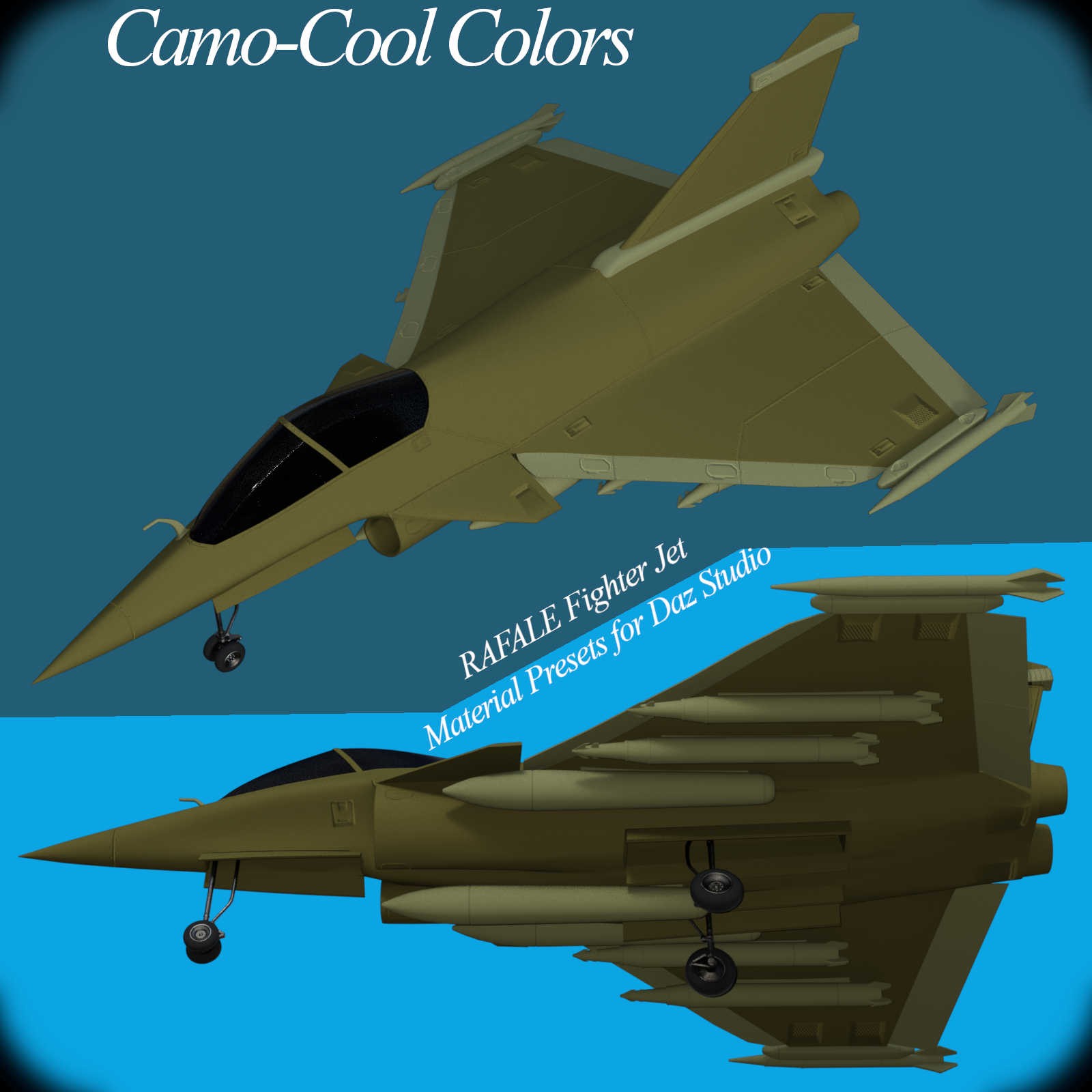 Camo-Cool Colors for Rafale Fighter Jet in Daz Studio by N/A