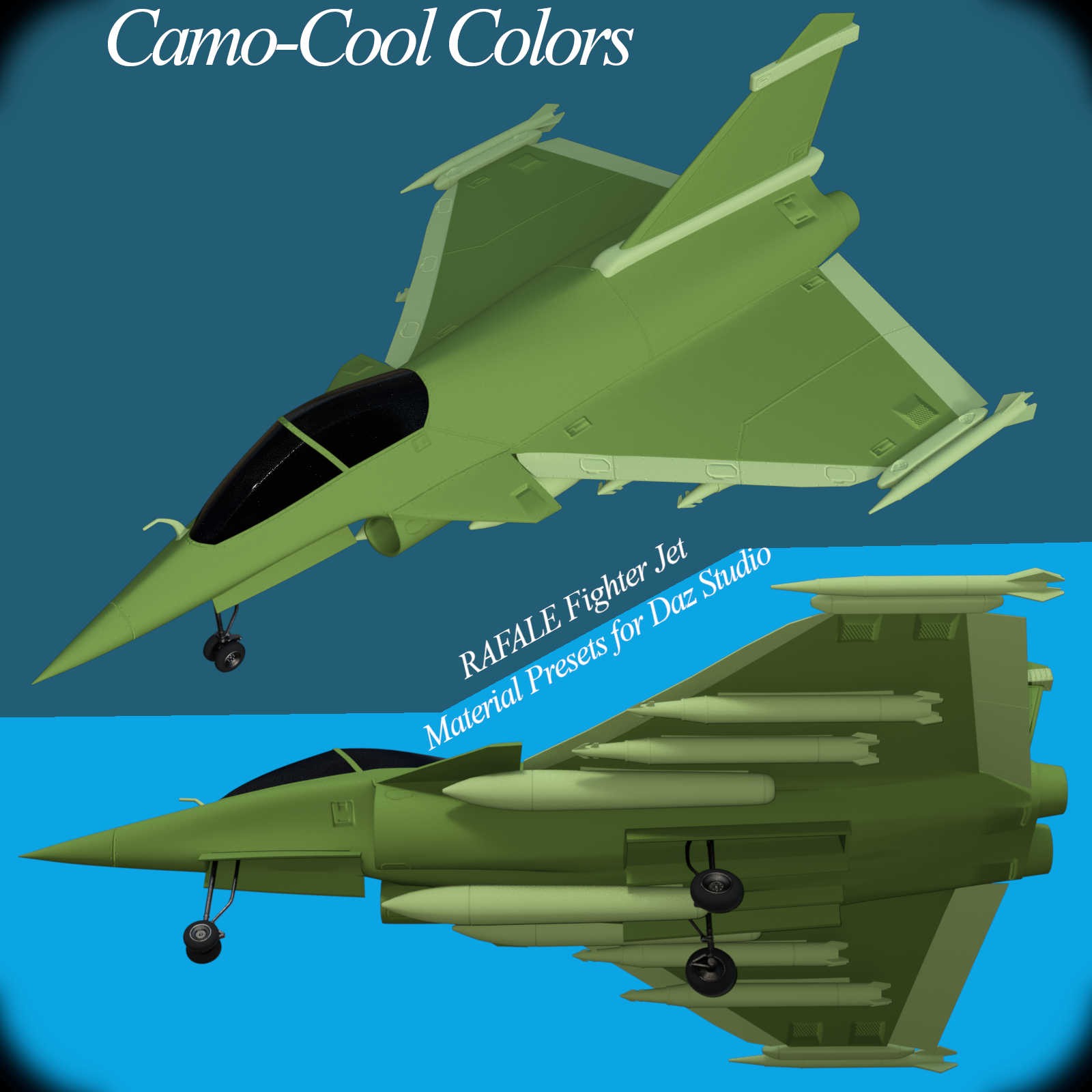 Camo-Cool Colors for Rafale Fighter Jet in Daz Studio by N/A