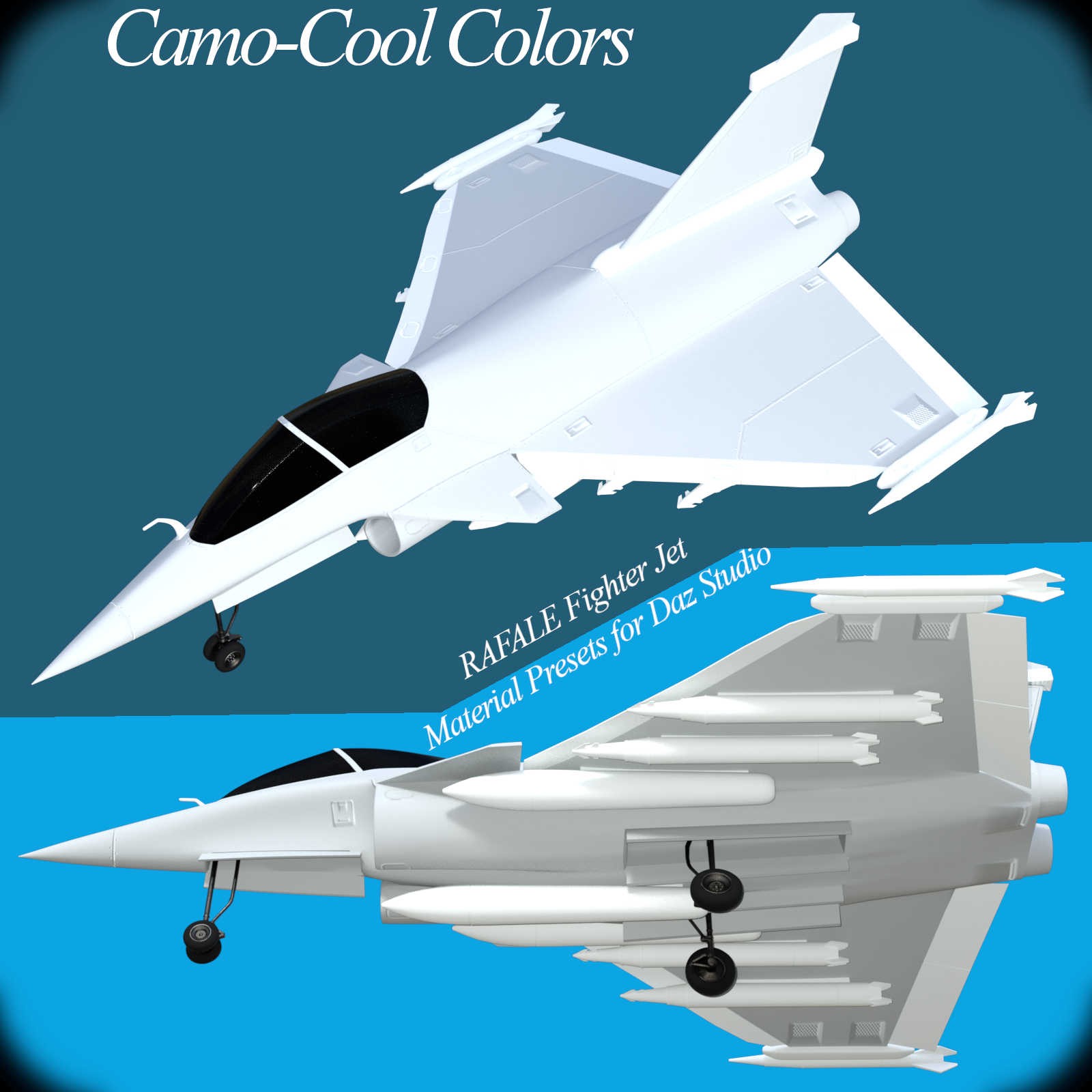 Camo-Cool Colors for Rafale Fighter Jet in Daz Studio by N/A