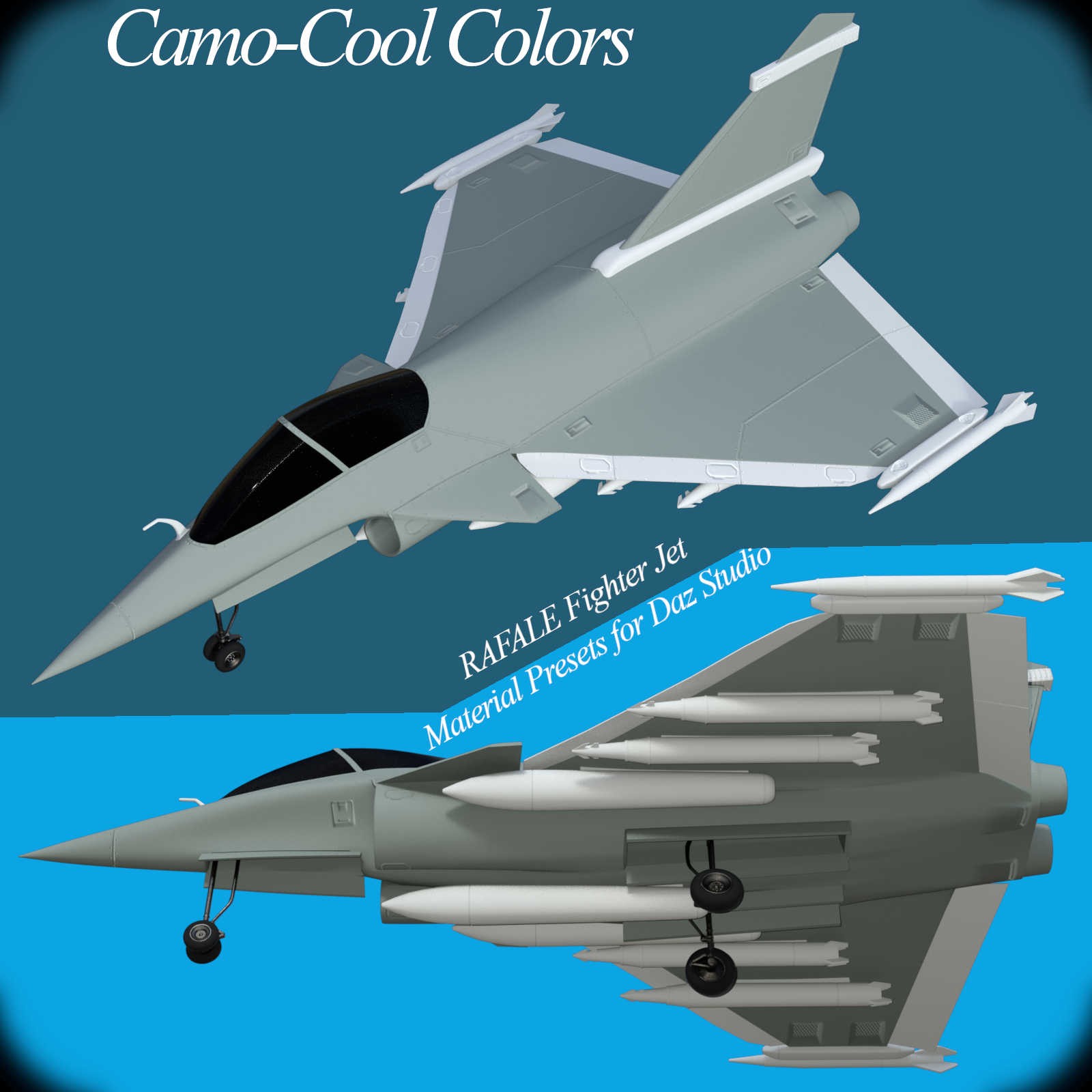 Camo-Cool Colors for Rafale Fighter Jet in Daz Studio by N/A
