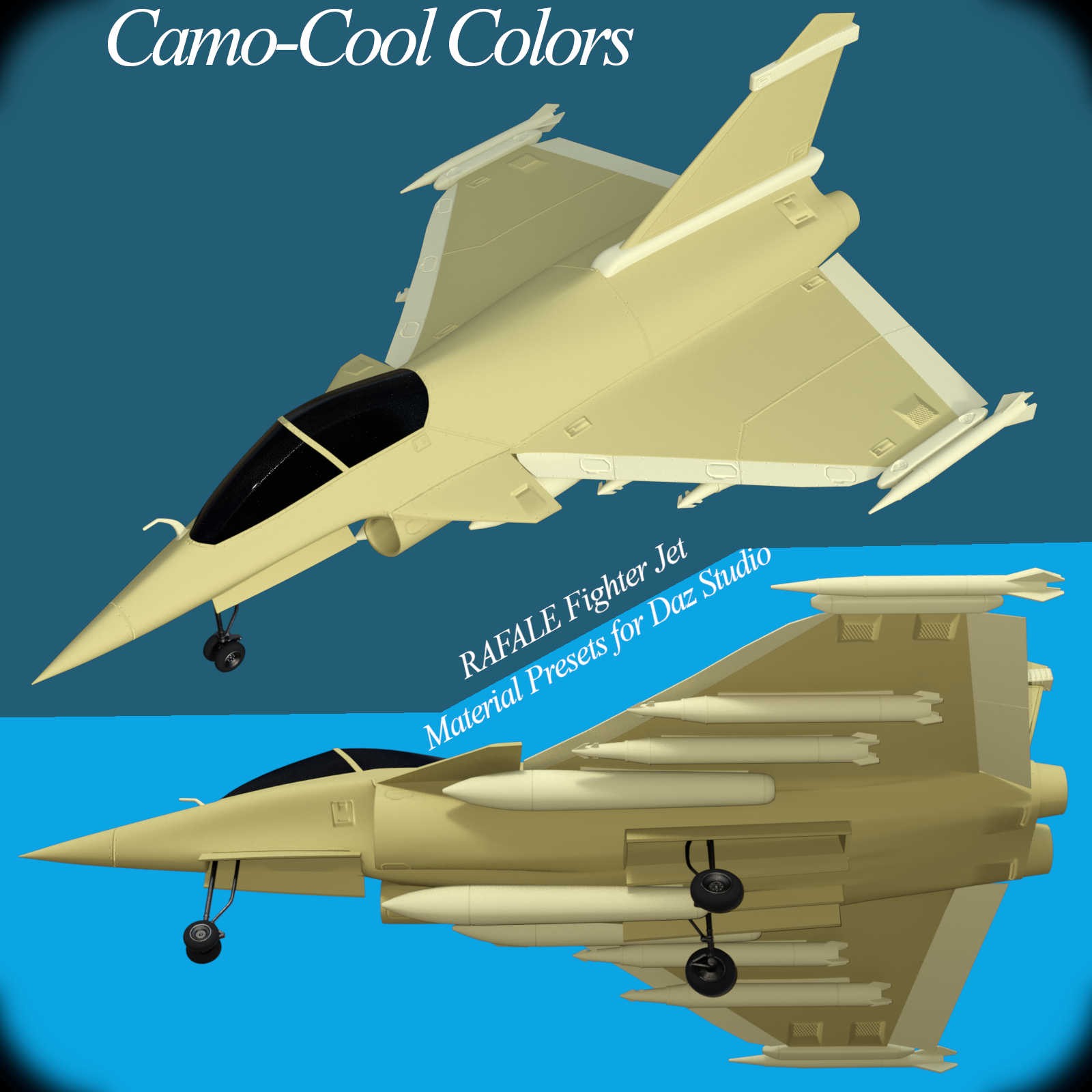 Camo-Cool Colors for Rafale Fighter Jet in Daz Studio by N/A