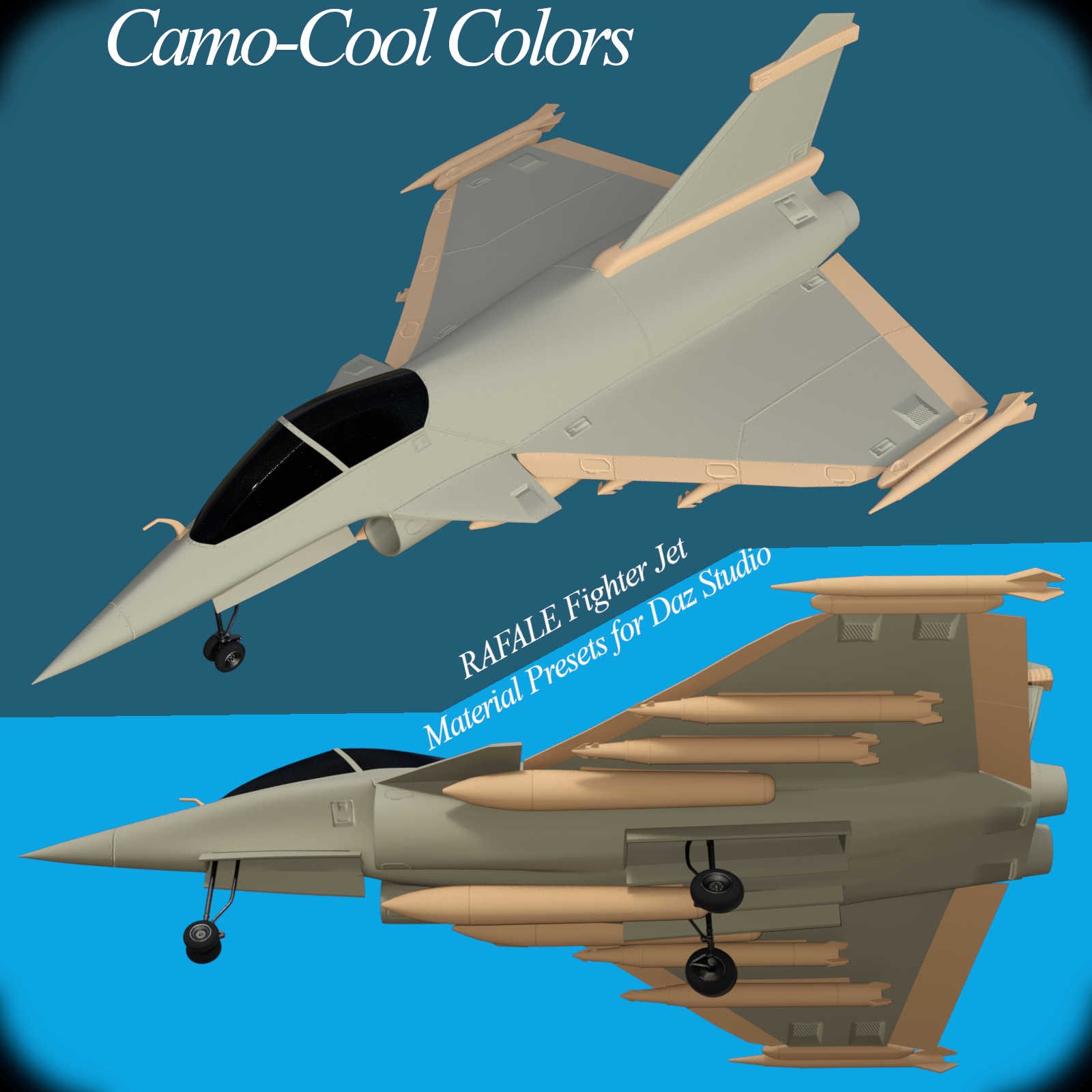 Camo-Cool Colors for Rafale Fighter Jet in Daz Studio by N/A
