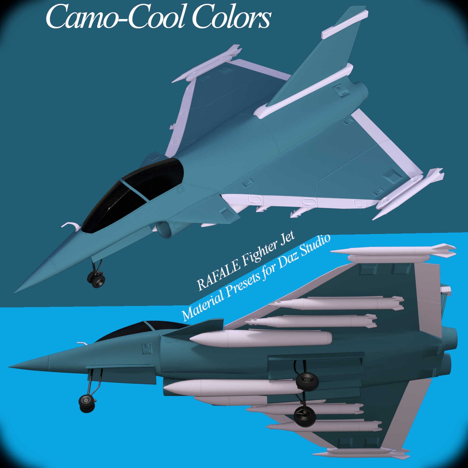 Camo-Cool Colors for Rafale Fighter Jet in Daz Studio by N/A