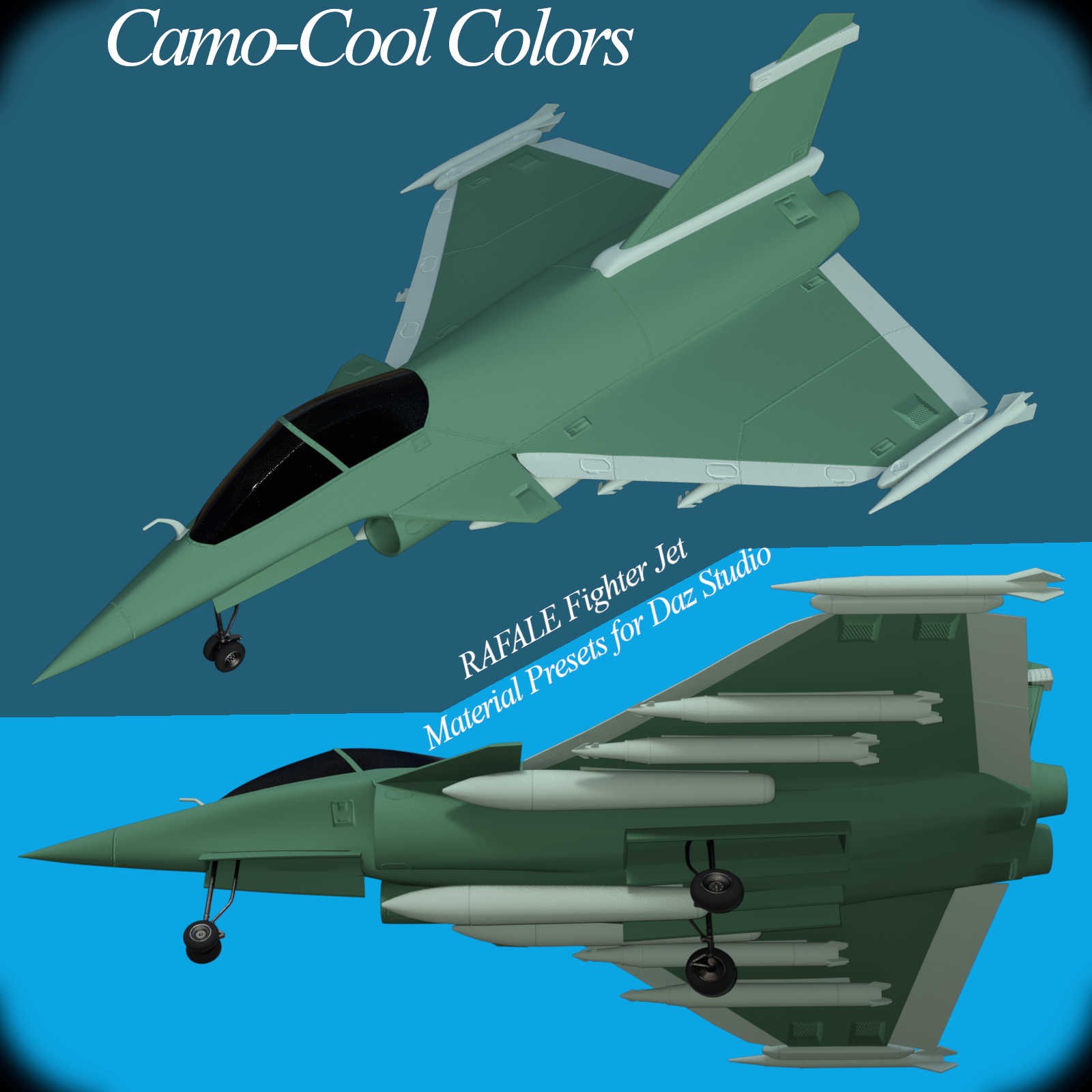 Camo-Cool Colors for Rafale Fighter Jet in Daz Studio by N/A