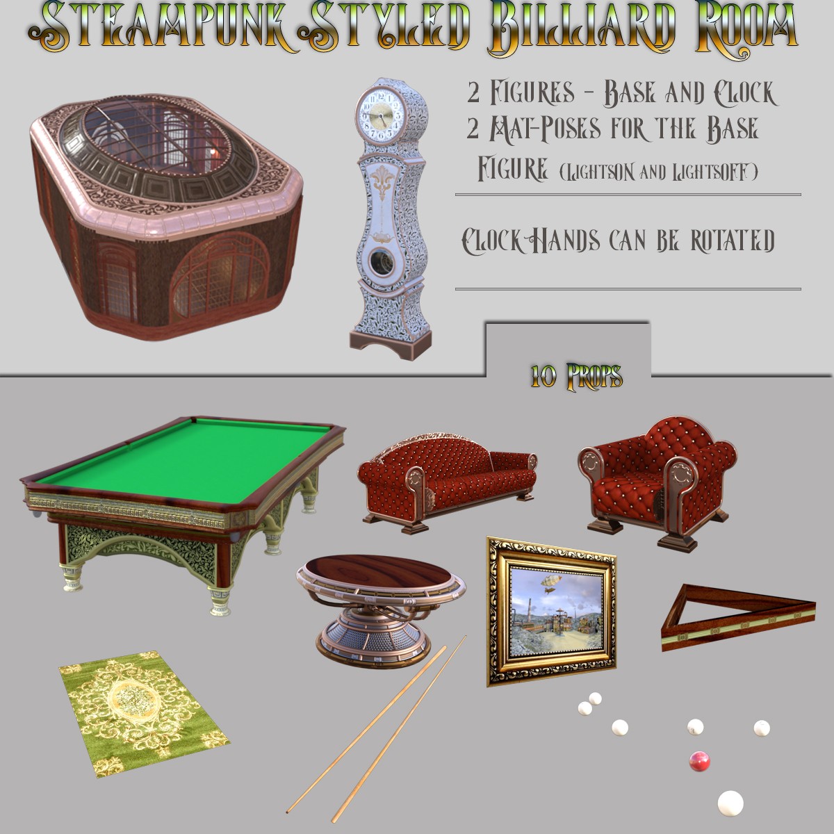 AJ Steampunk Styled Billiard Room by N/A