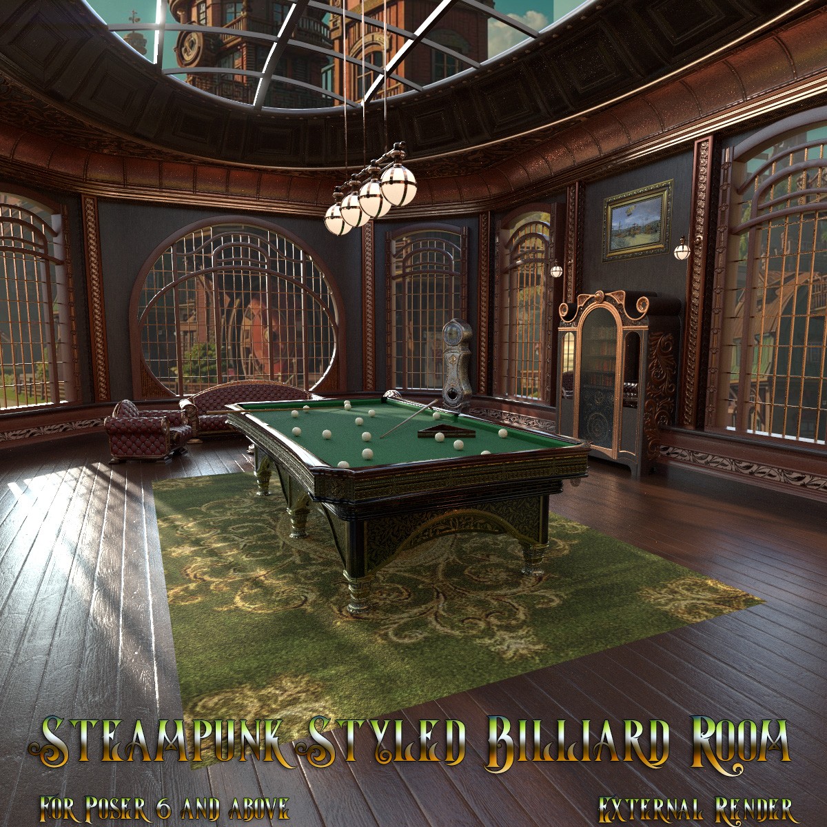 AJ Steampunk Styled Billiard Room by N/A