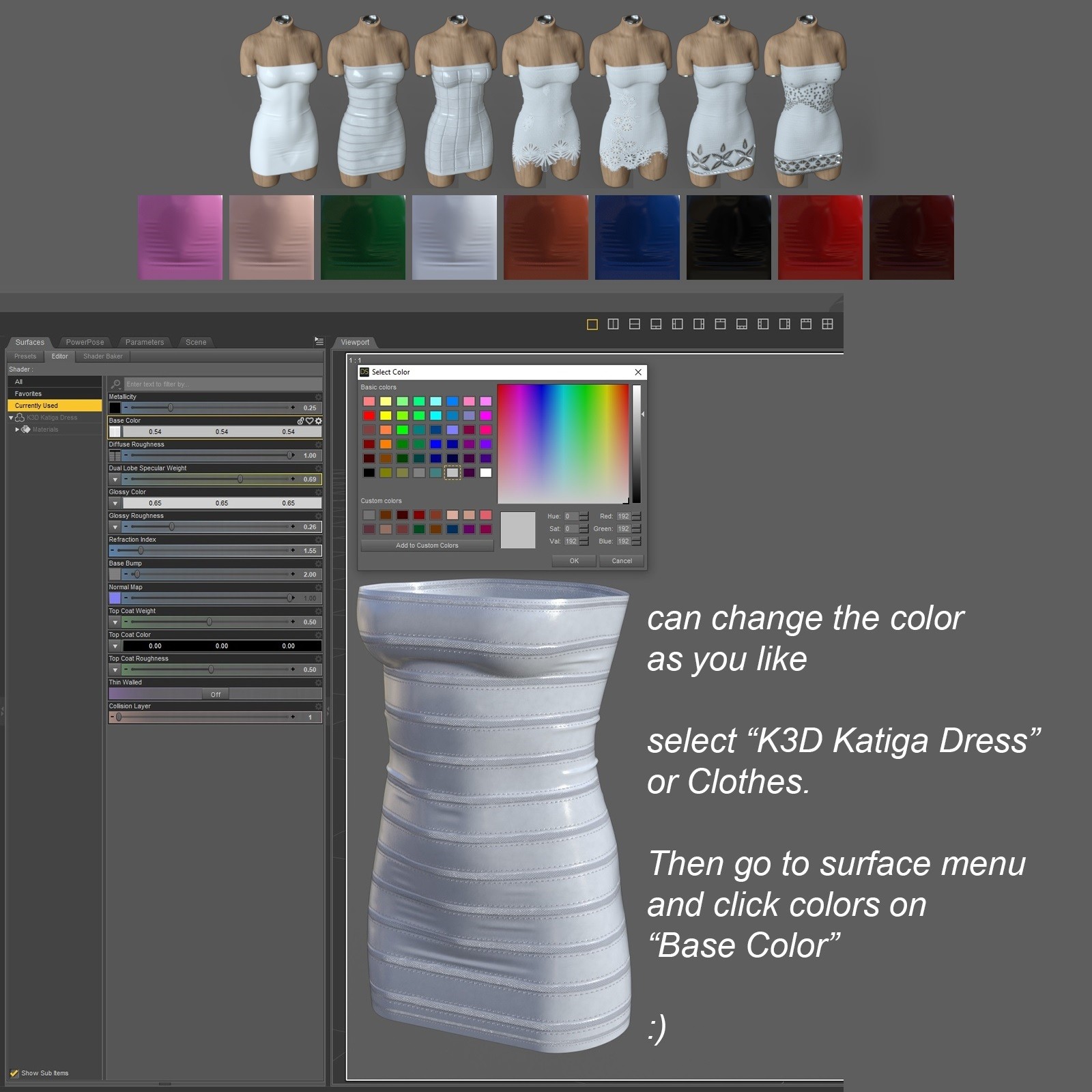 K3D Katiga Dress for Genesis 9 by N/A