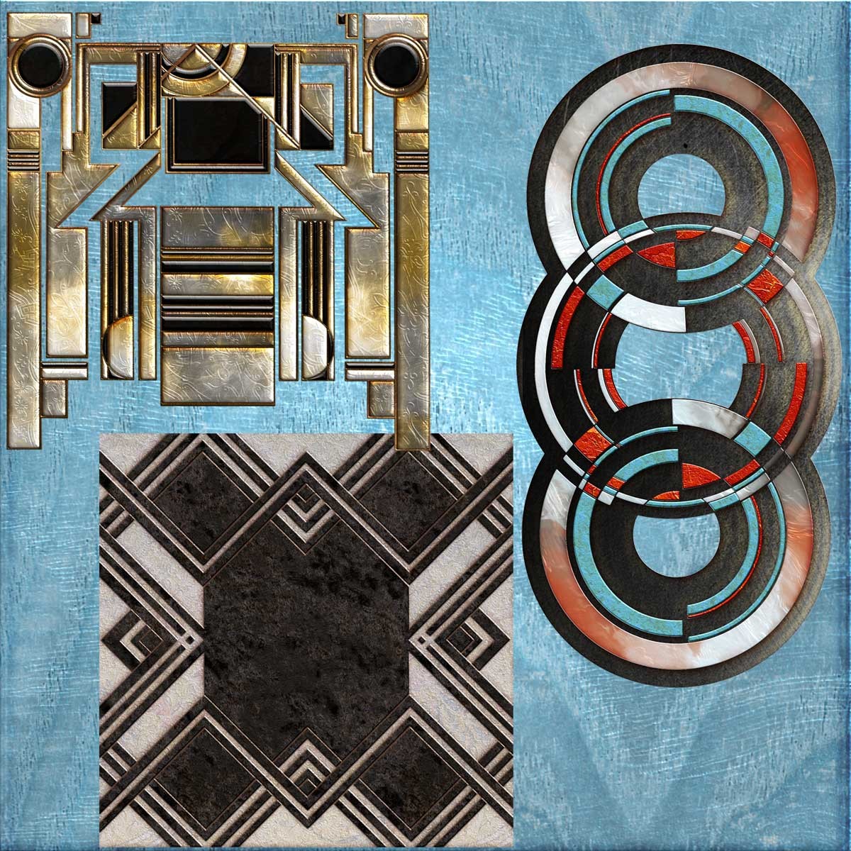 Harvest Moons Art Deco by N/A