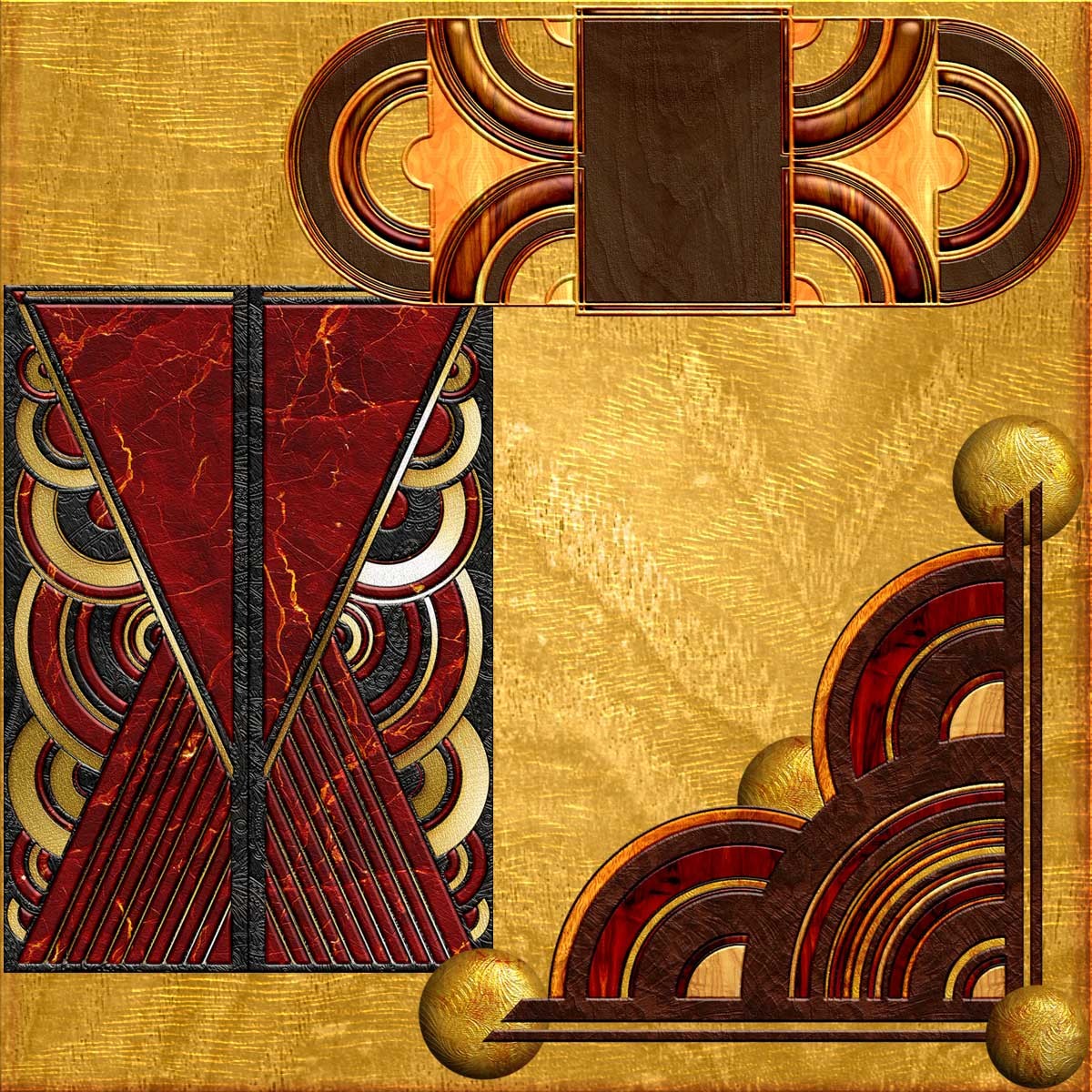 Harvest Moons Art Deco by N/A