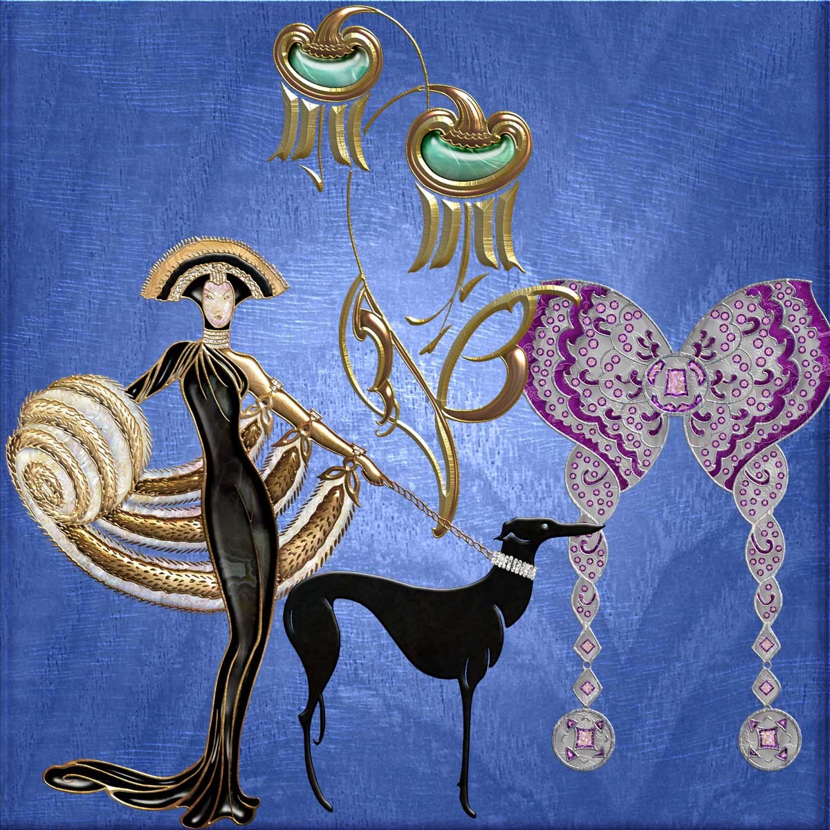 Harvest Moons Art Deco by N/A
