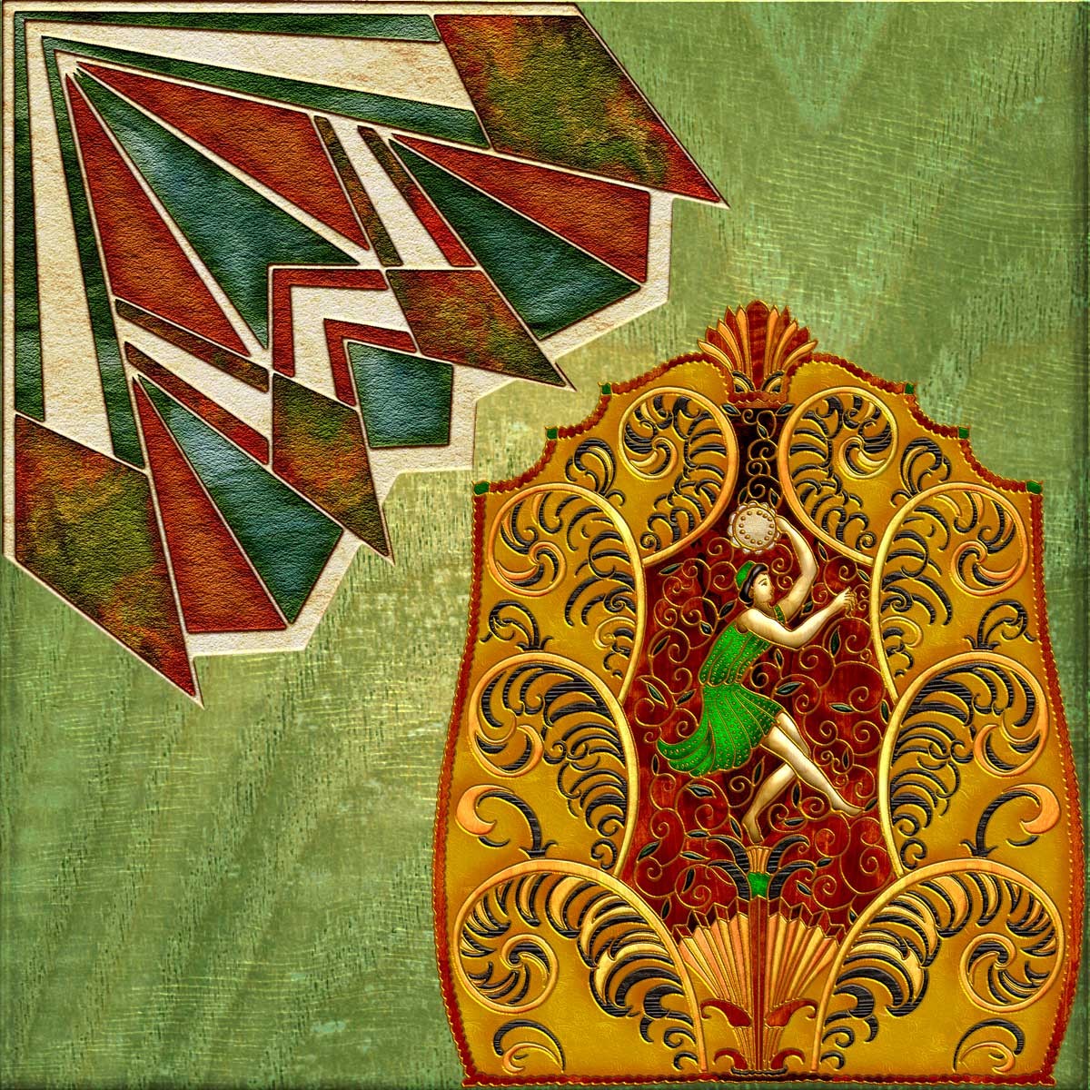 Harvest Moons Art Deco by N/A