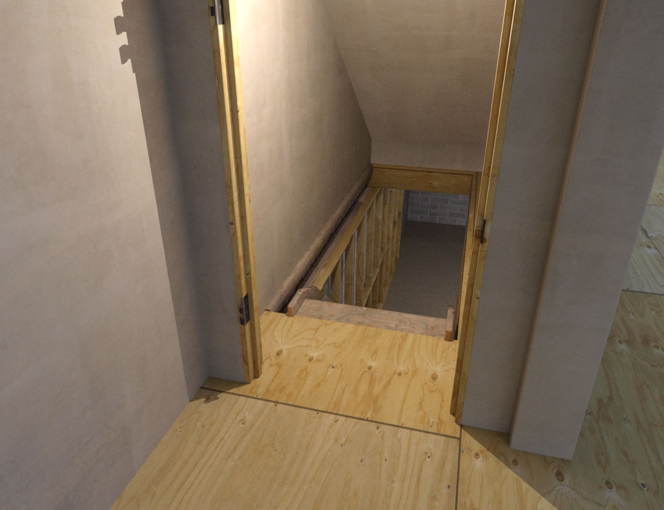 1stB Realistic Residential Basement by N/A