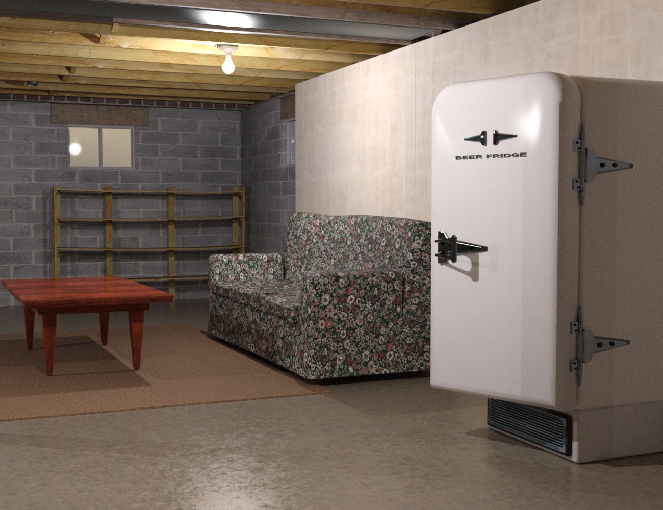 1stB Realistic Residential Basement by N/A