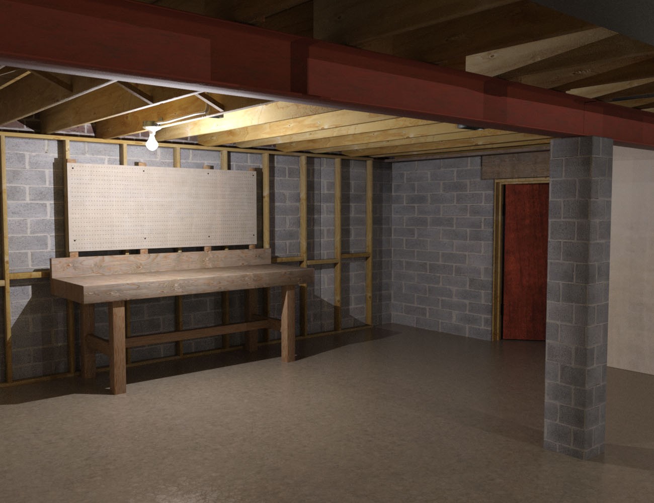 1stB Realistic Residential Basement by N/A