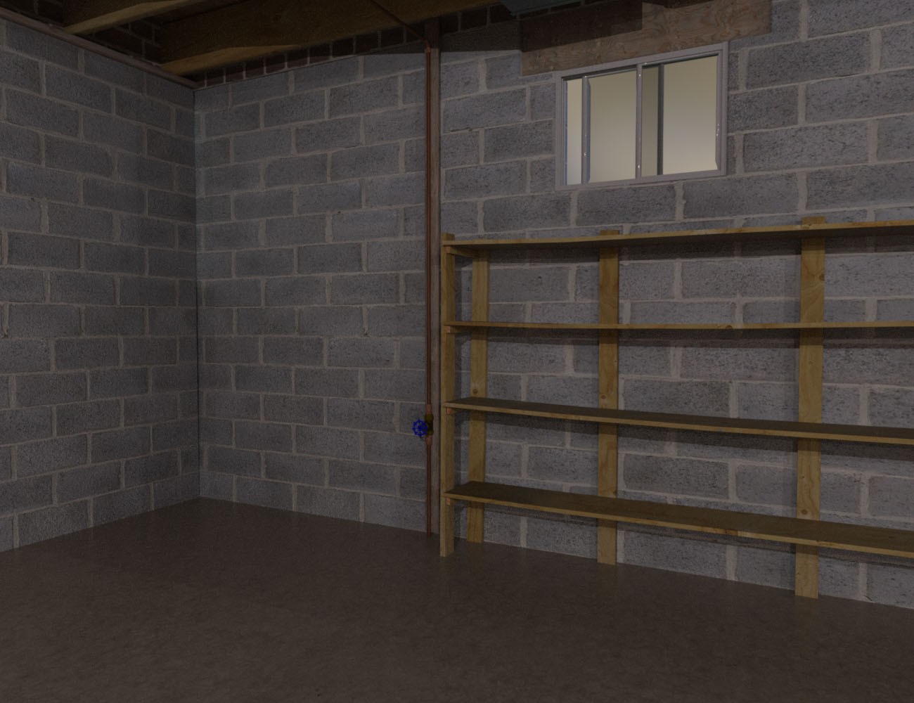 1stB Realistic Residential Basement by N/A