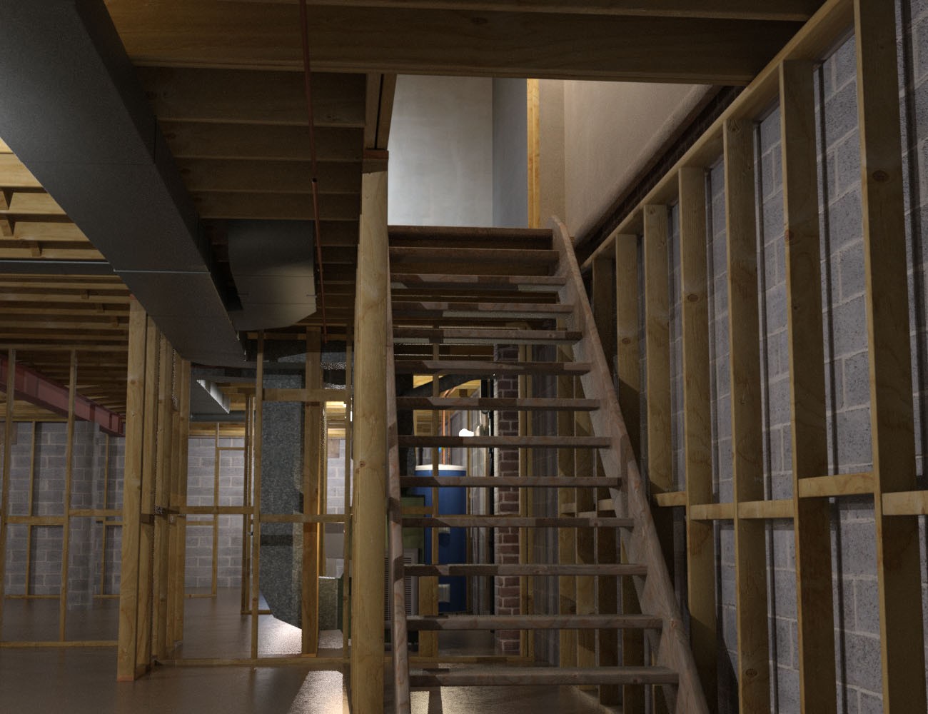 1stB Realistic Residential Basement by N/A