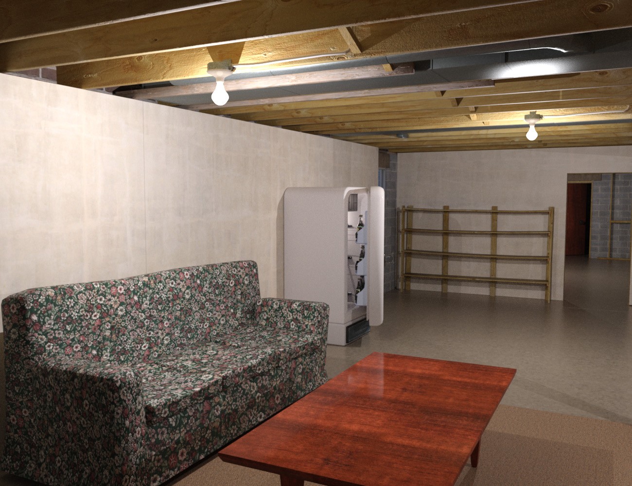 1stB Realistic Residential Basement by N/A