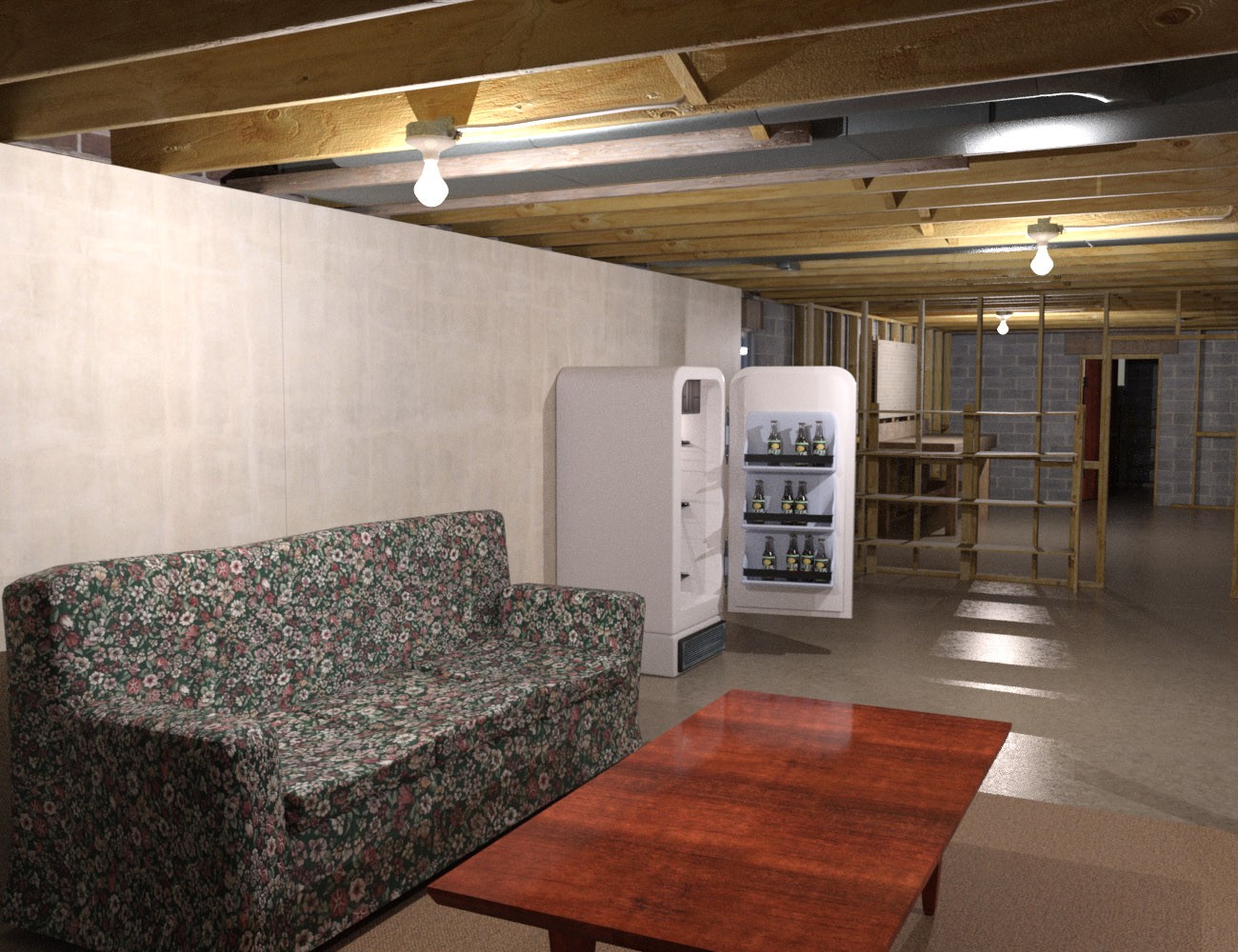 1stB Realistic Residential Basement by N/A