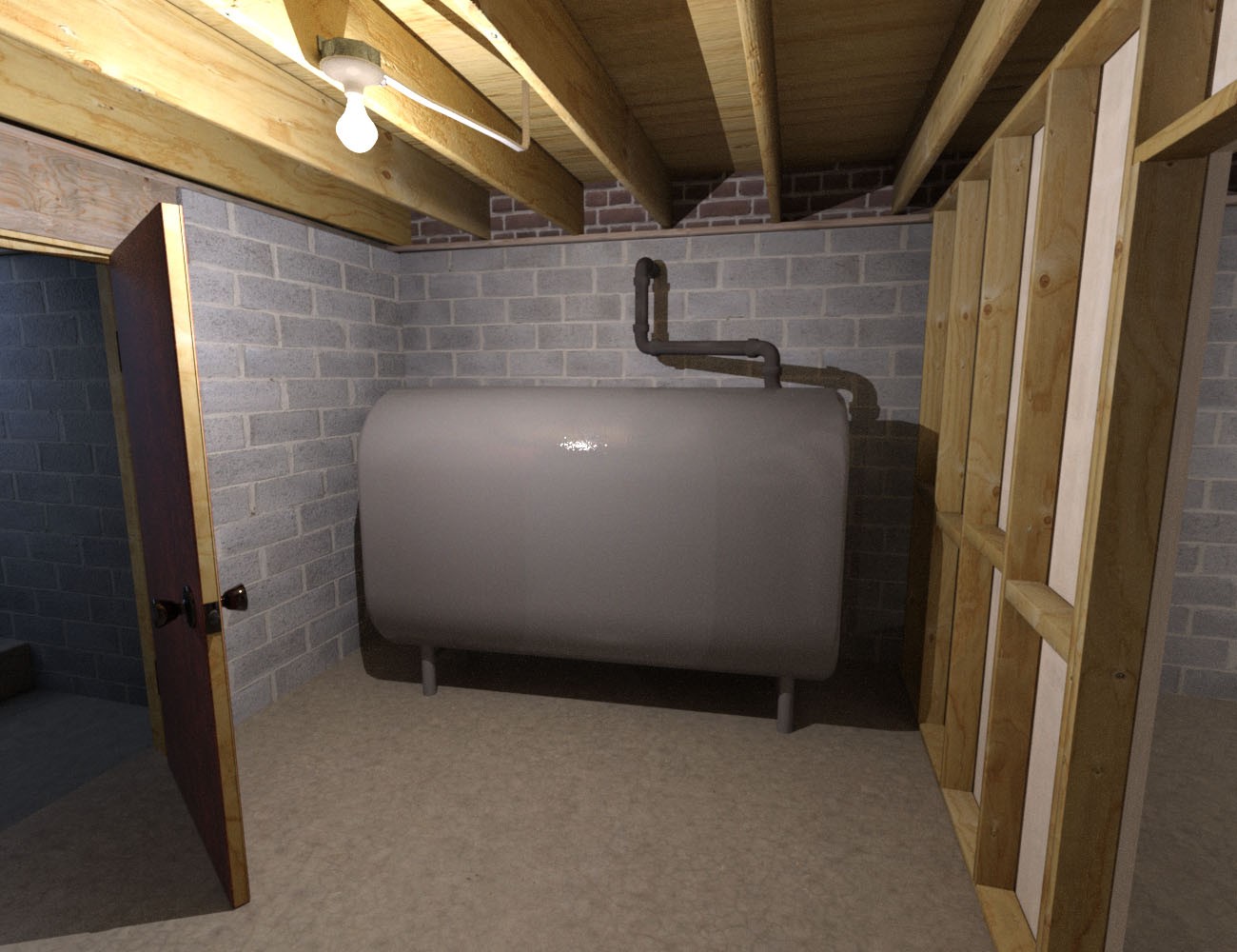 1stB Realistic Residential Basement by N/A