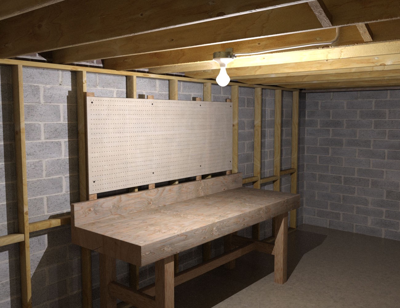 1stB Realistic Residential Basement by N/A