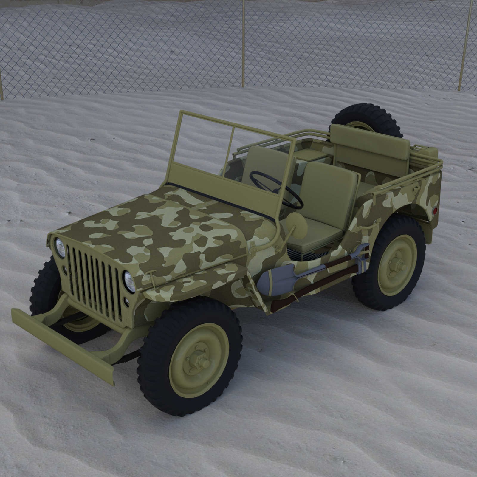 Camo-Cool Military Styles for Army Vehicle JEEP in Daz Studio by N/A