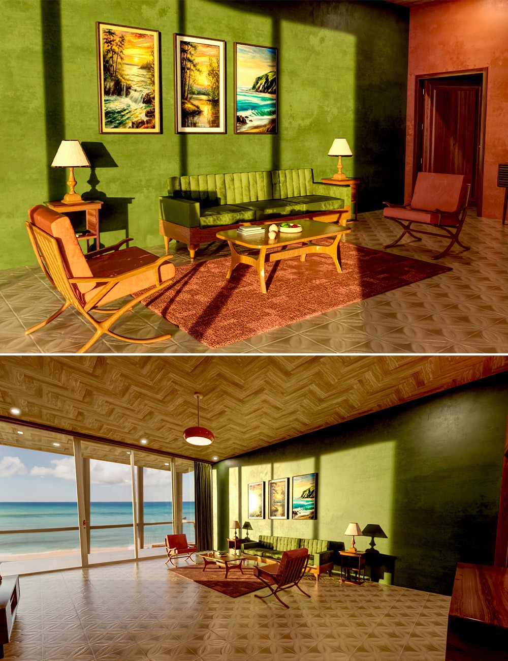 70s Living Room by N/A