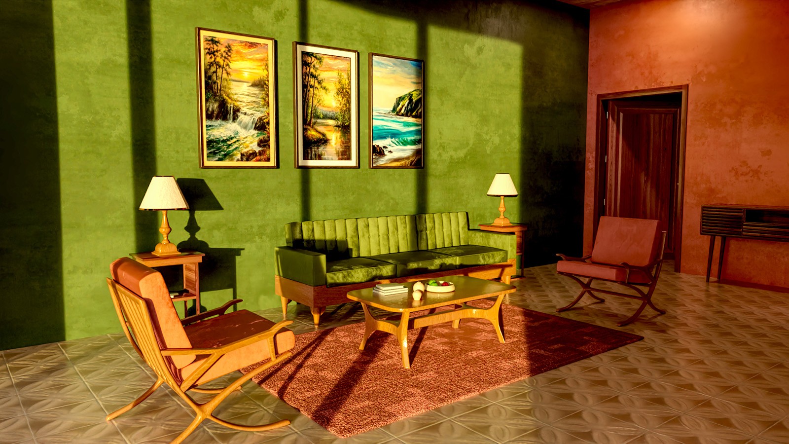 70s Living Room by N/A
