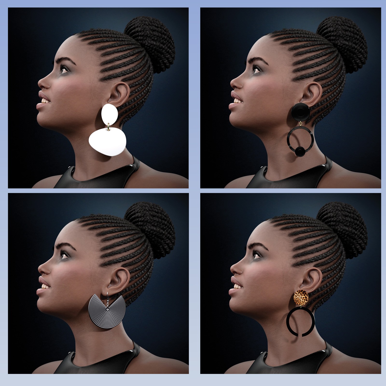 Oversized Geometrical Earrings for Genesis 9 by N/A