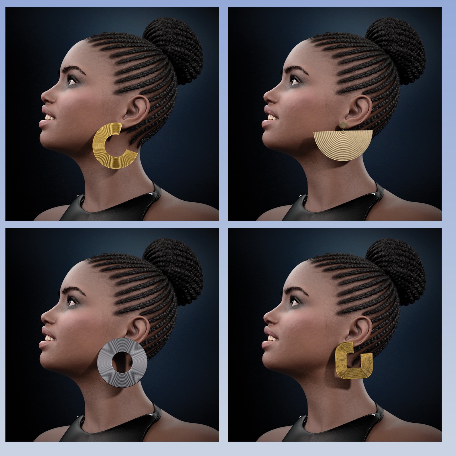 Oversized Geometrical Earrings for Genesis 9 by N/A