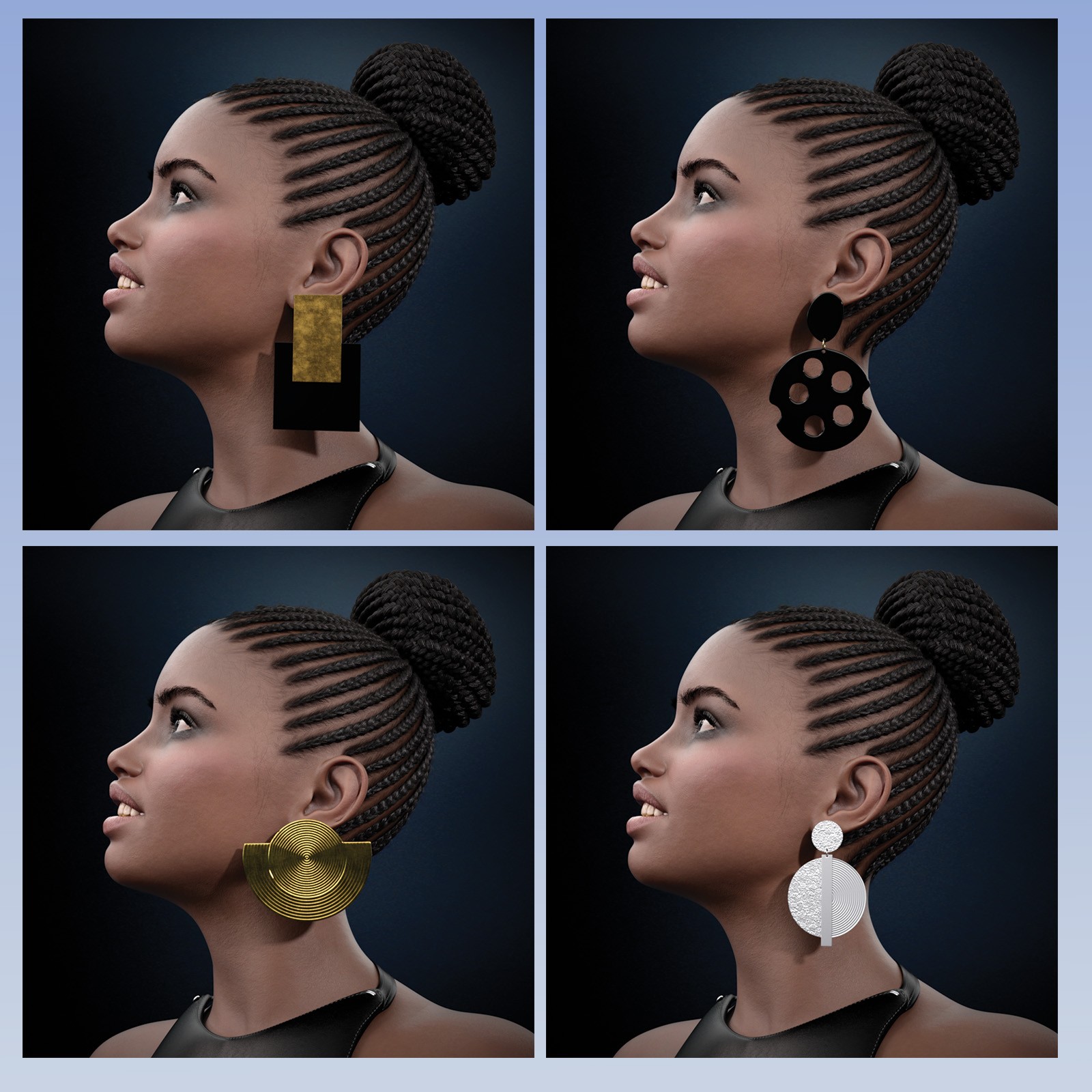 Oversized Geometrical Earrings for Genesis 9 by N/A
