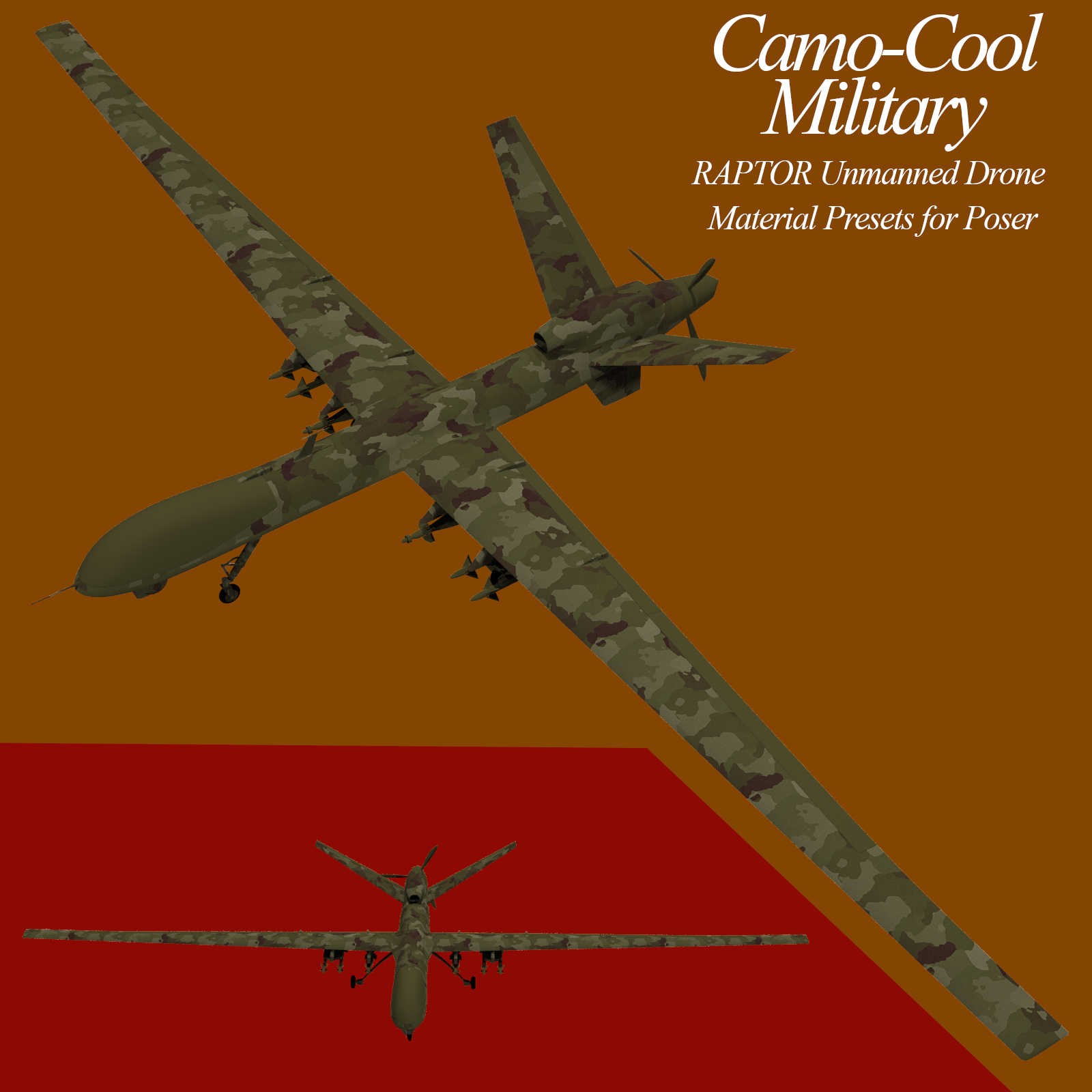 Camo-Cool MILITARY for Raptor Unmanned Drone in Poser by N/A