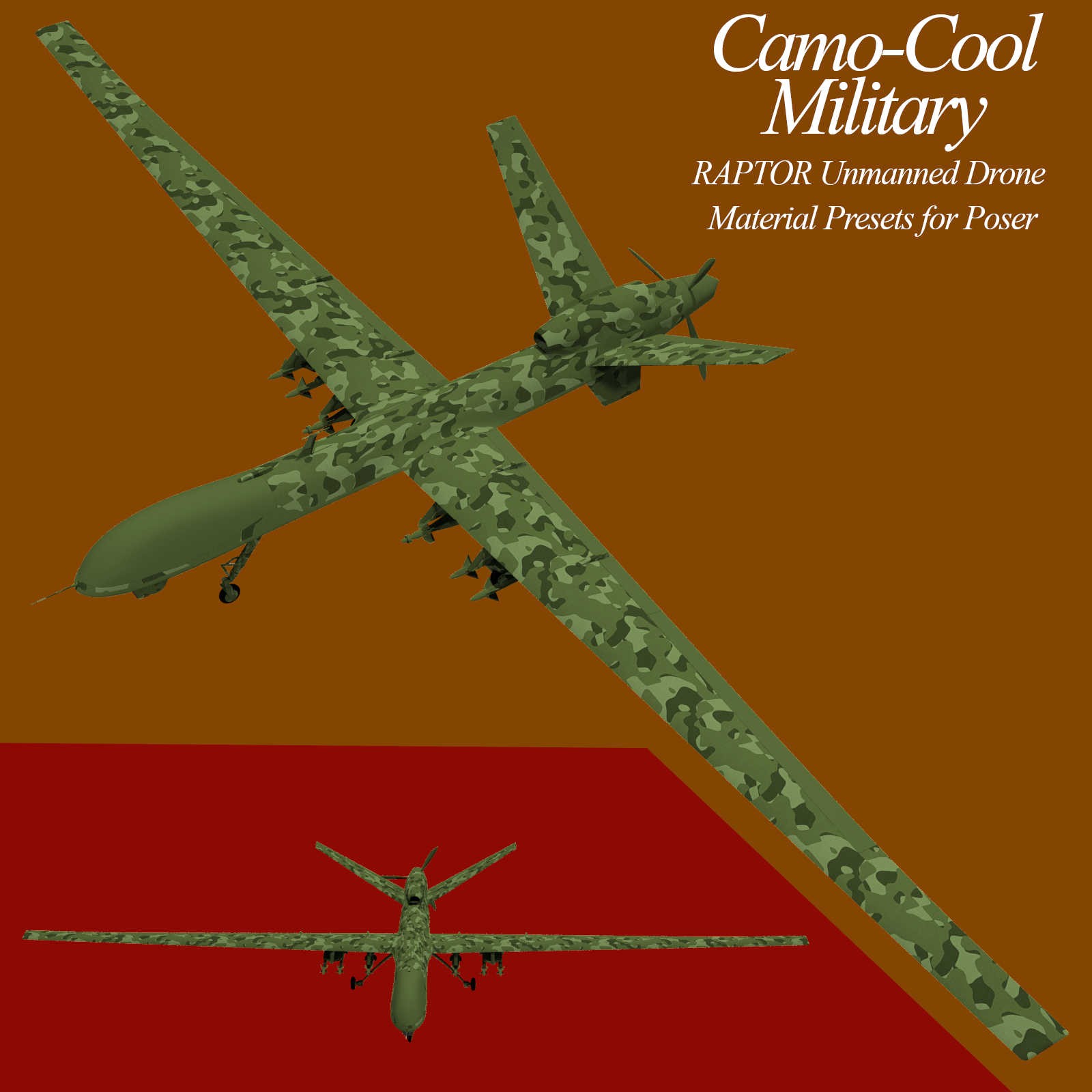 Camo-Cool MILITARY for Raptor Unmanned Drone in Poser by N/A