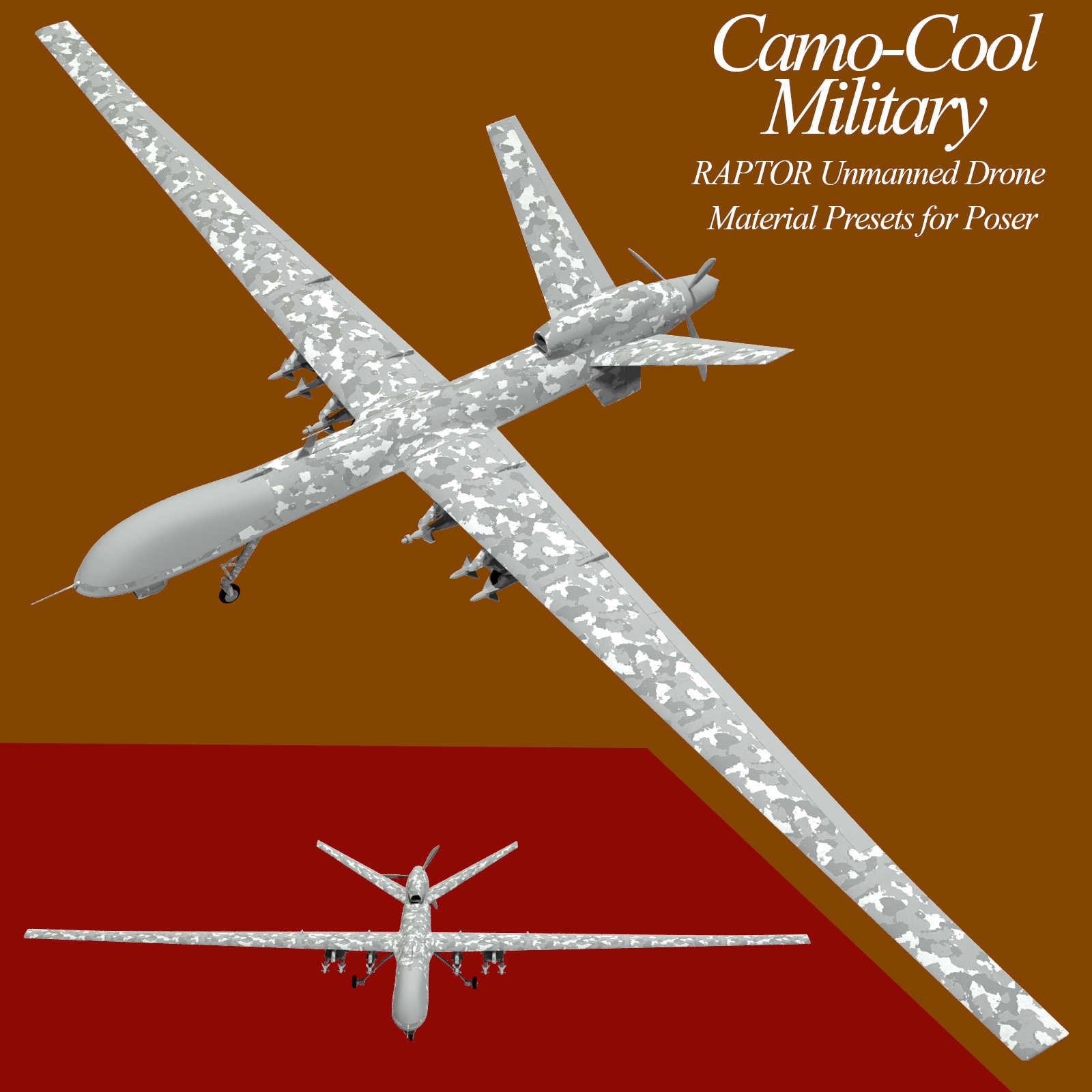 Camo-Cool MILITARY for Raptor Unmanned Drone in Poser by N/A