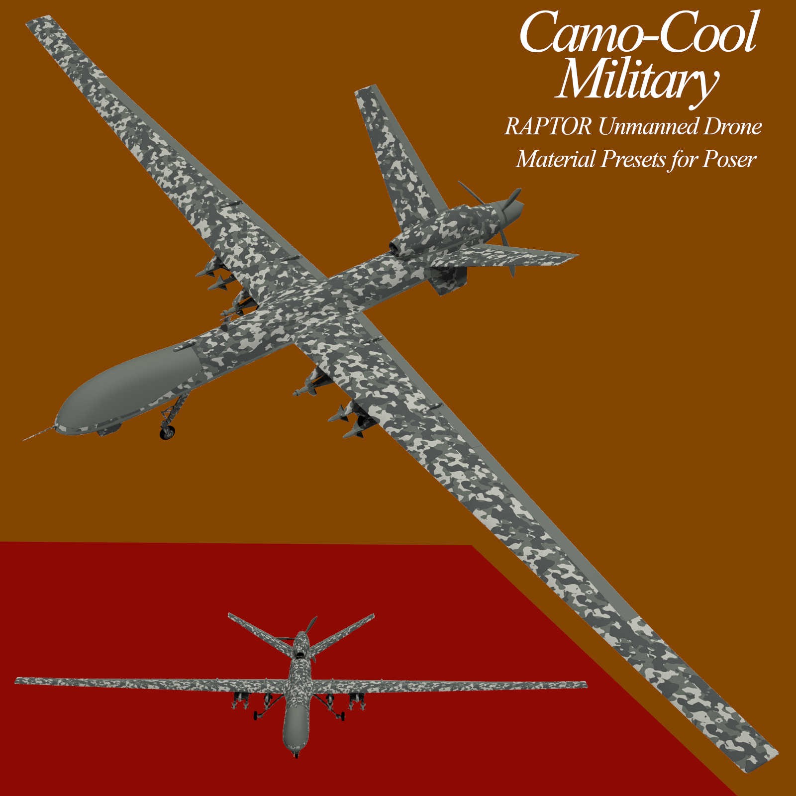 Camo-Cool MILITARY for Raptor Unmanned Drone in Poser by N/A